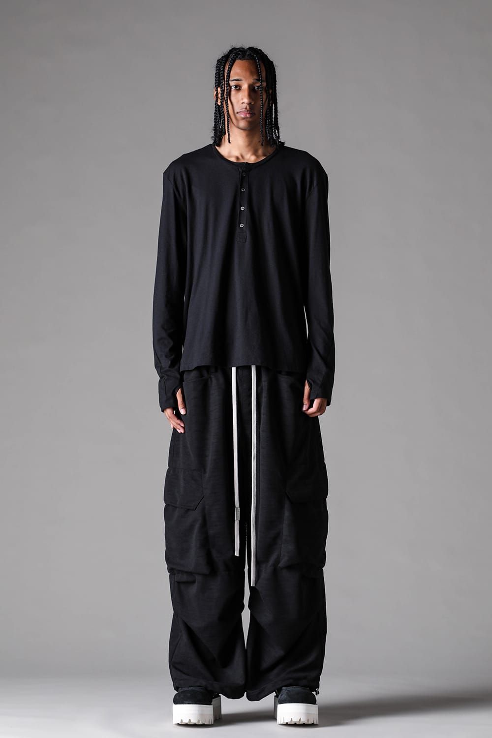 《2027SS先行予約》Henley Neck Long Sleeve "Black / Ivory / Greige / Ice Blue / Pale Shell" / ヘンリーネックロングスリーブ"ブラック/アイボリー/グレージュ/アイスブルー/ペイルシェル"
