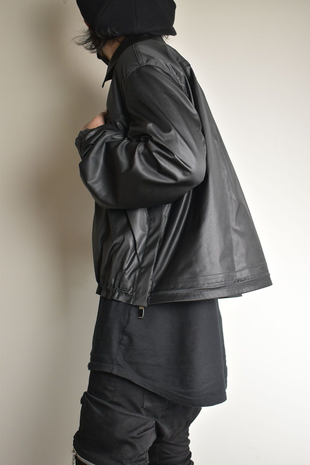 Fake Fake Leather Flight Jacket"Black"/フェイクフェイクレザーフライトジャケット"ブラック"