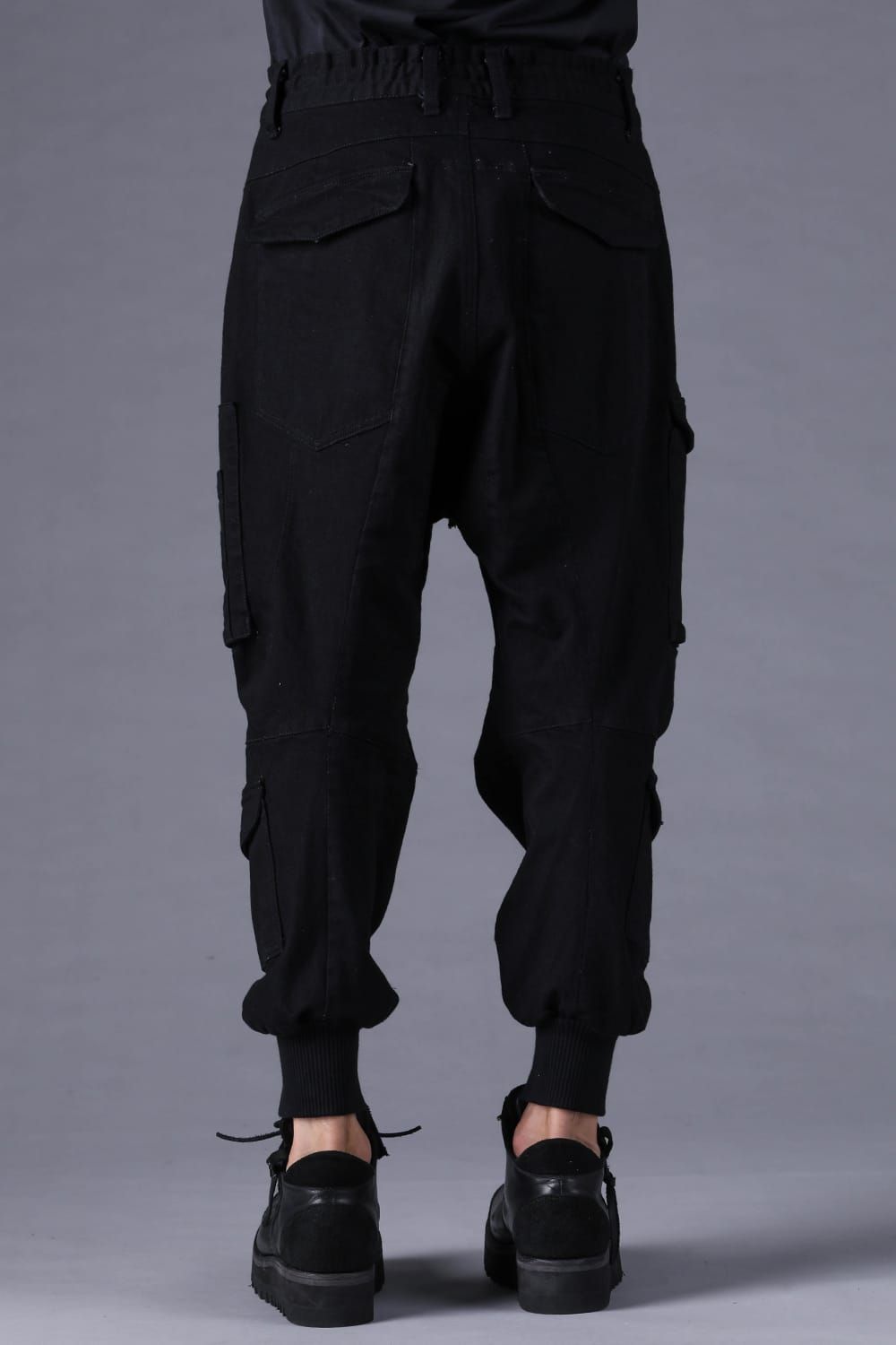 《2027SS先行予約分》Stretch Denim Parachute Cargo Jog Pants"Black" / ストレッチデニムパラシュートカーゴジョグパンツ"ブラック"