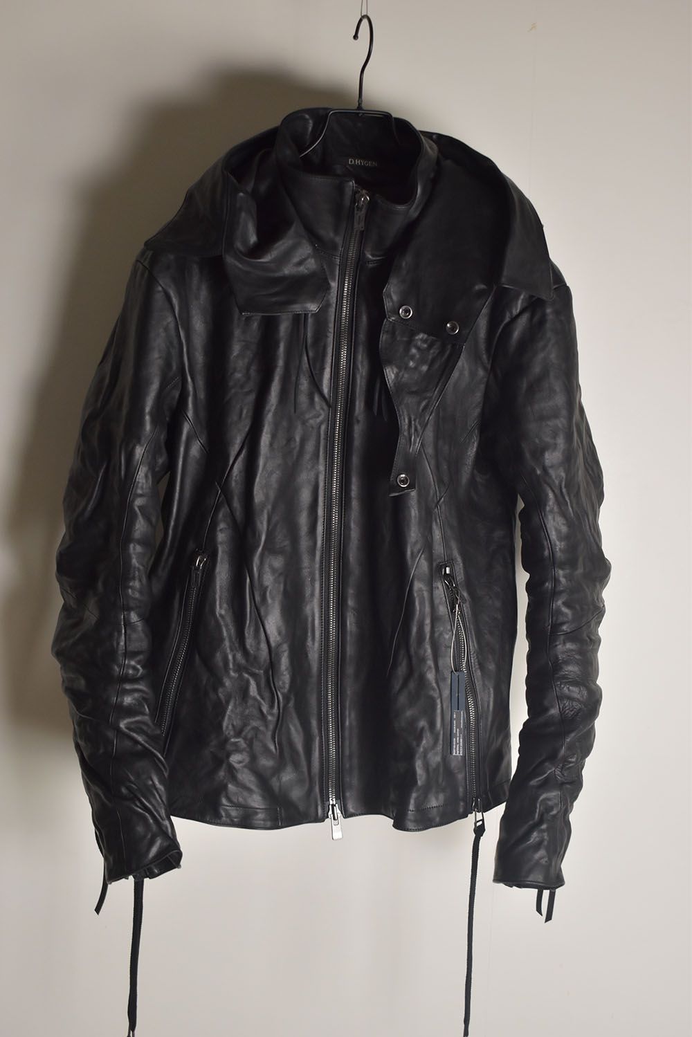 Horse Leather Hood Attachd Jacket "Black" / ホースレザーフードアタッチドジャケット"ブラック"