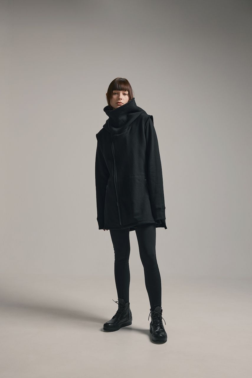 Over Sized Sleeve Less Hoodei"Black" /オーバーサイズスリーブレスフーディ"ブラック"
