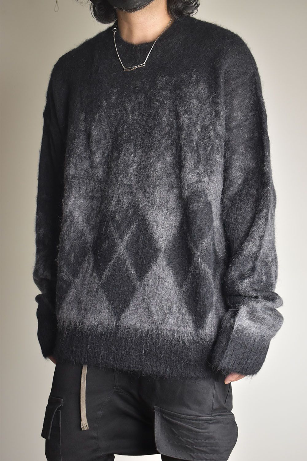 Mohair Alpaca Knit Pullover"Black Grap" / モヘアアルパカニットプルオーバー"ブラックグレープ"