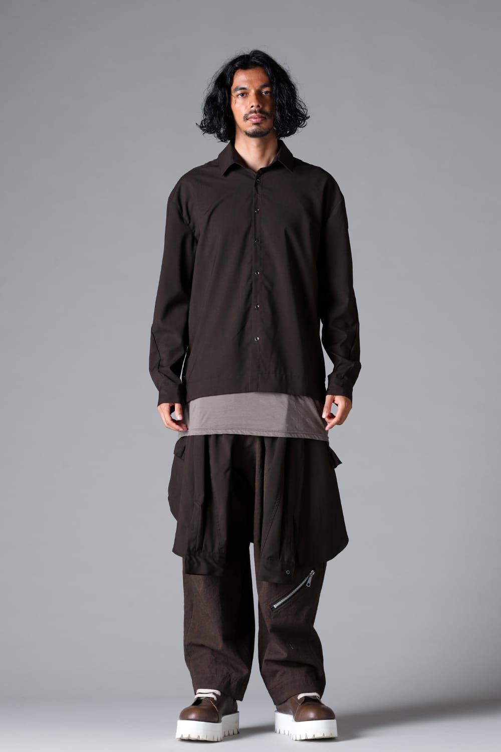 《2026SS先行予約》Abstract Sleeve Wrap Skirt"Black / Grey /Brown" / アブストラクトスリーブラップスカート"ブラック/グレー/ブラウン"