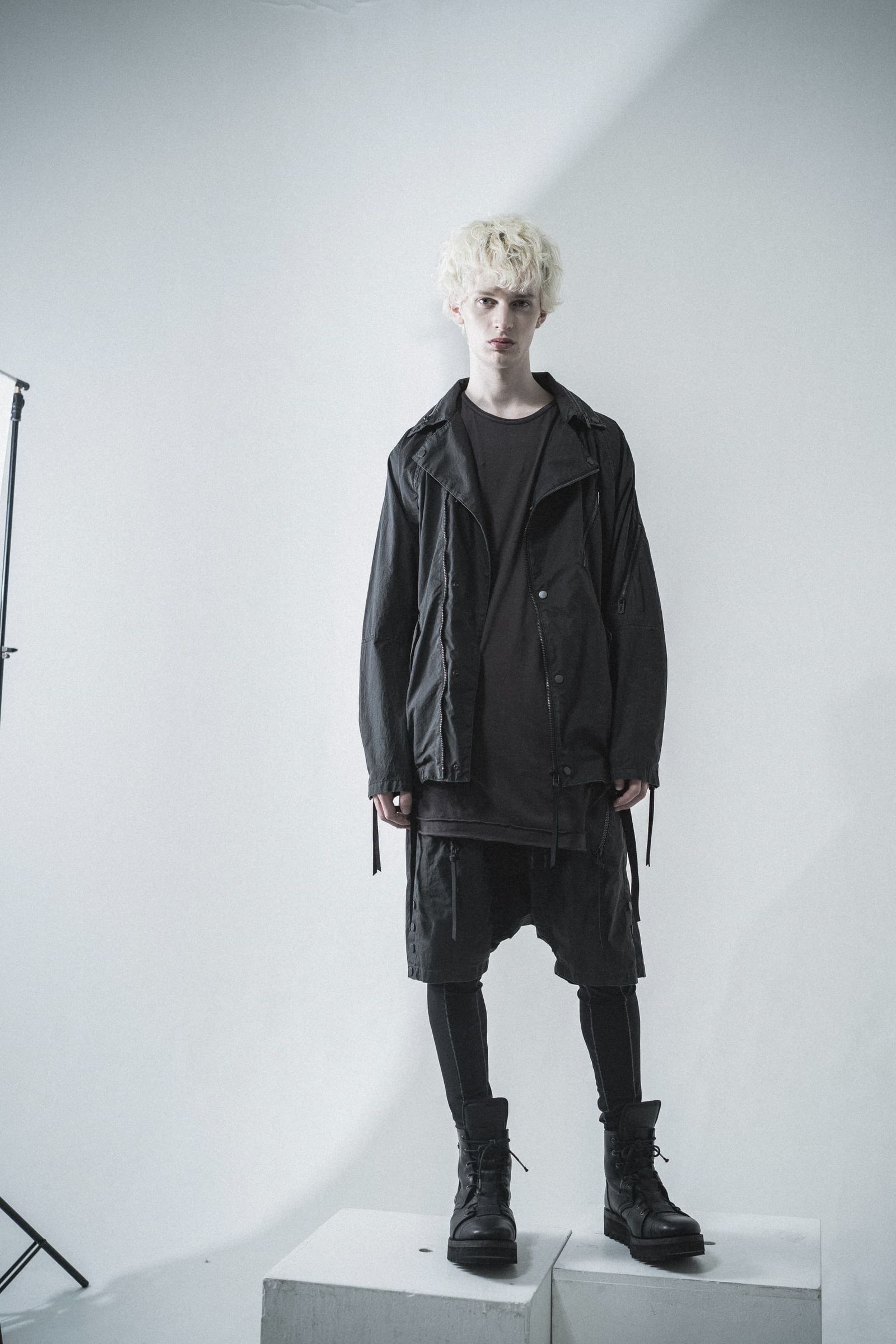 《2027SS先行予約分》Pigment-Coated Rider's Coach Jacket"Black" / 顔料コーティングライダースコーチジャケット"ブラック"