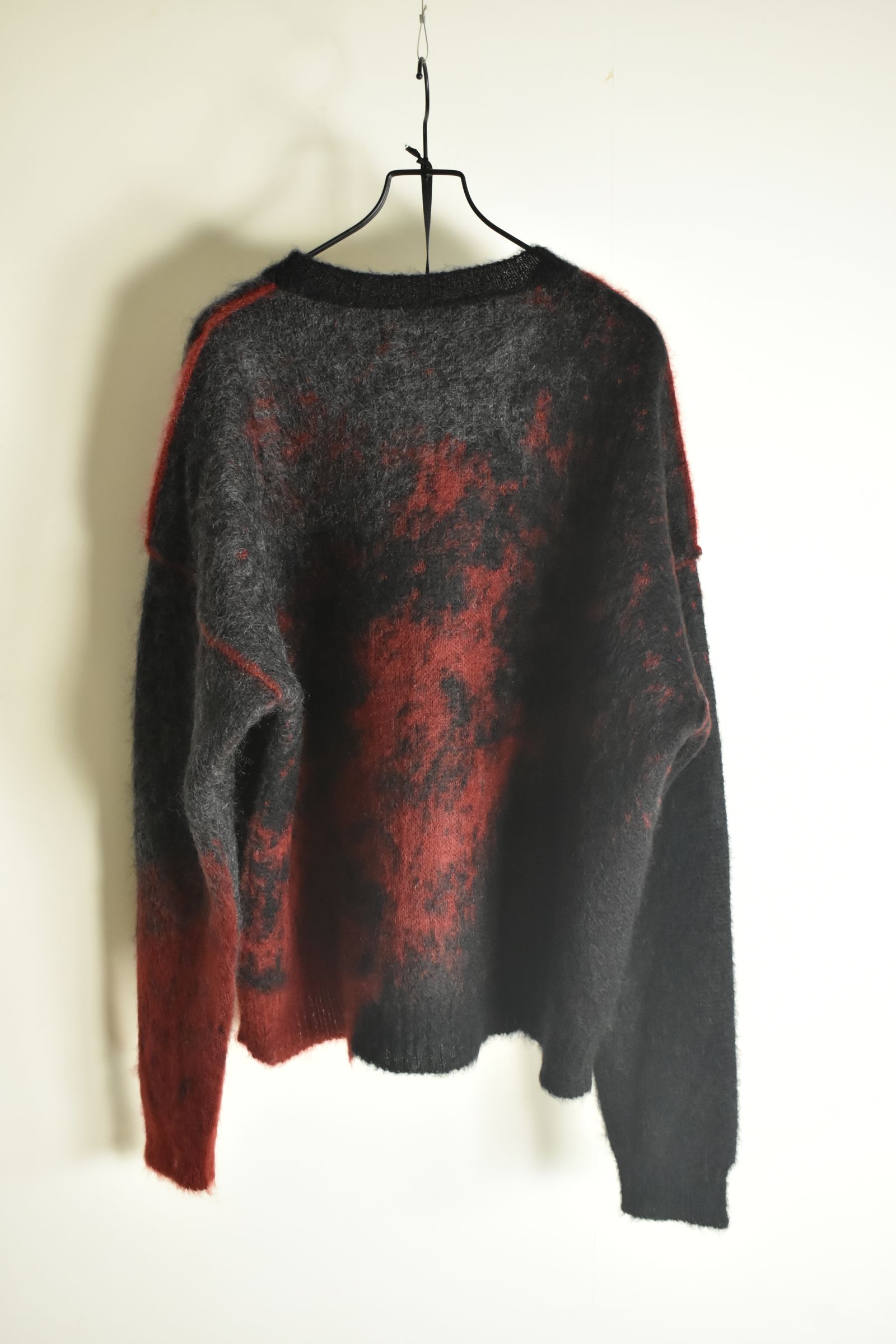 Gradation Mohair Knit Pullover"Black-Red" / グラデーションモヘアニットプルオーバー"ブラックレッド"