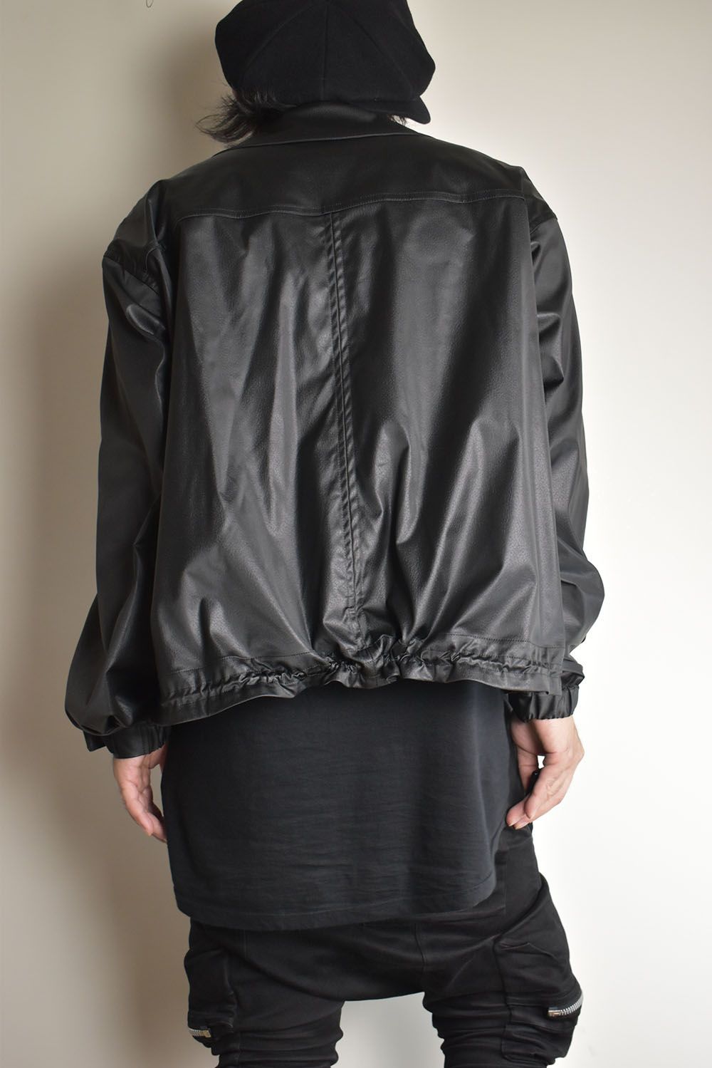 Fake Fake Leather Flight Jacket"Black"/フェイクフェイクレザーフライトジャケット"ブラック"