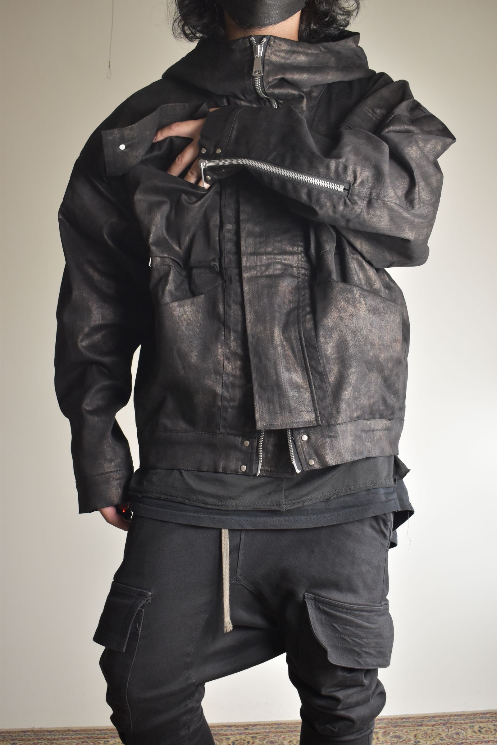 Metal Steam Camouflage Hooded Blouson"Black × Brown" / メタルスチームカモフラージュ フーデッドブルゾン"ブラック×ブラウン"