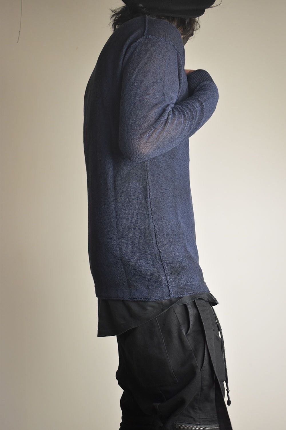7G Paper Yarn Knit Pullover"Navy" / 7Gペーパーヤーンニットプルオーバー"ネイビー"
