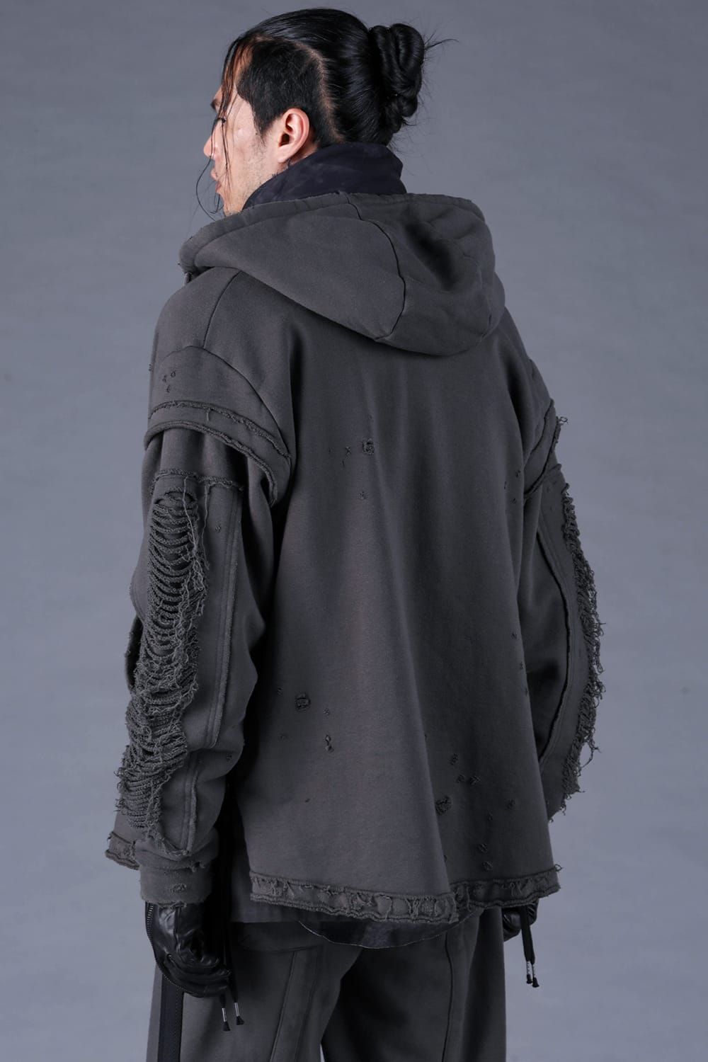 Untwisted Yarn Fleece Shotgun Zip-Up Hoodie"Charcoal" / 無撚糸裏毛ショットガンジップアップフーディー"チャコール"
