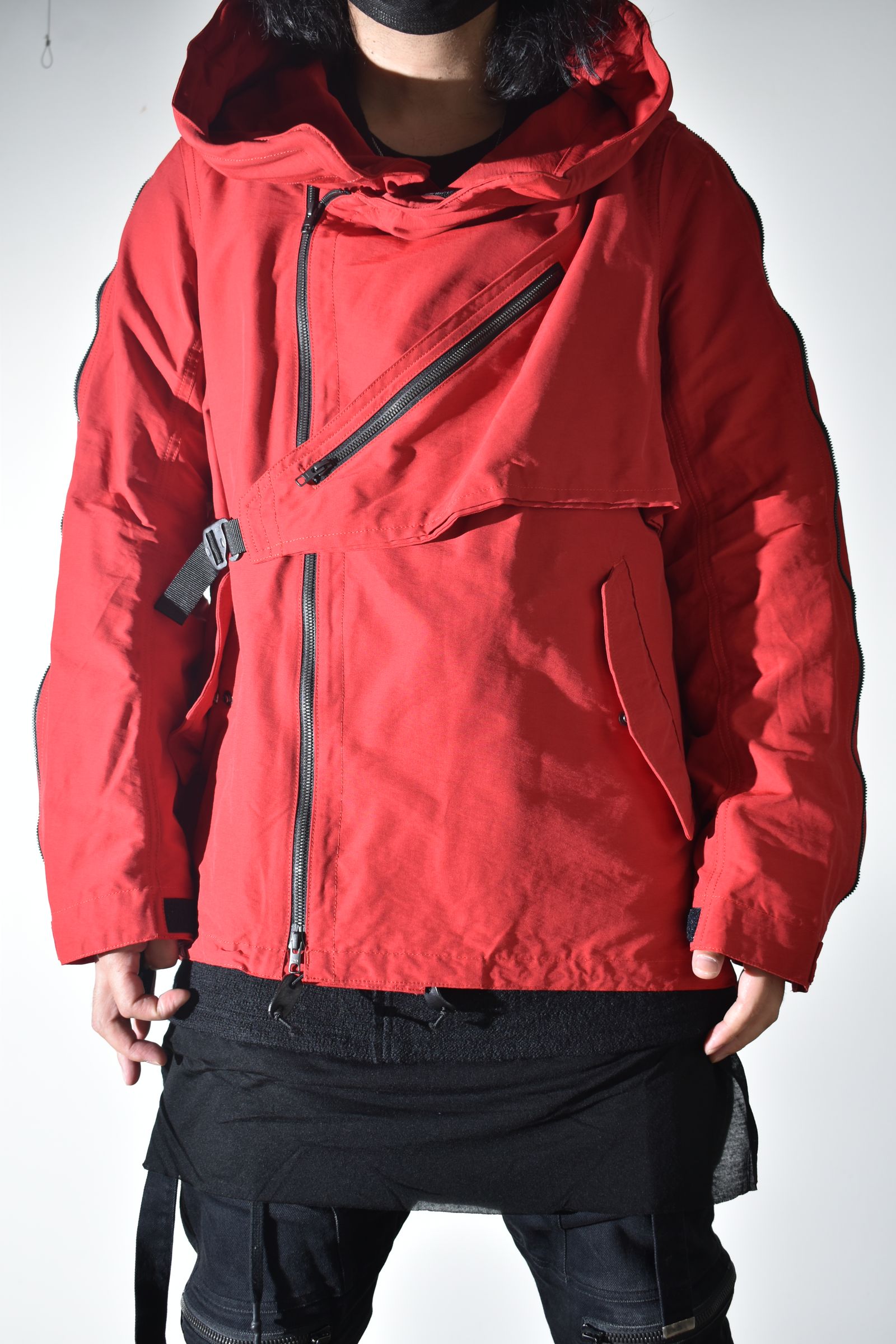 Multi Zip Short Mods Coat"Red" / マルチジップショートモッズコート"レッド"