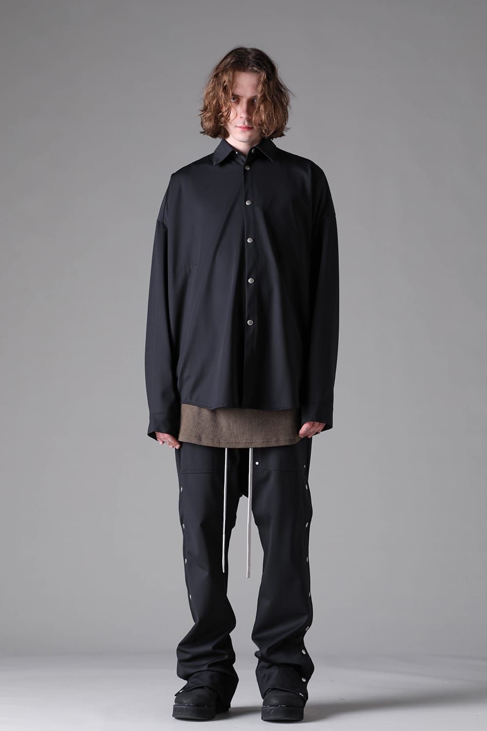 《2026AW先行予約》Technical Nylon Cocoon Shirts"Black" / テクニカルナイロンコクーンシャツ"ブラック"
