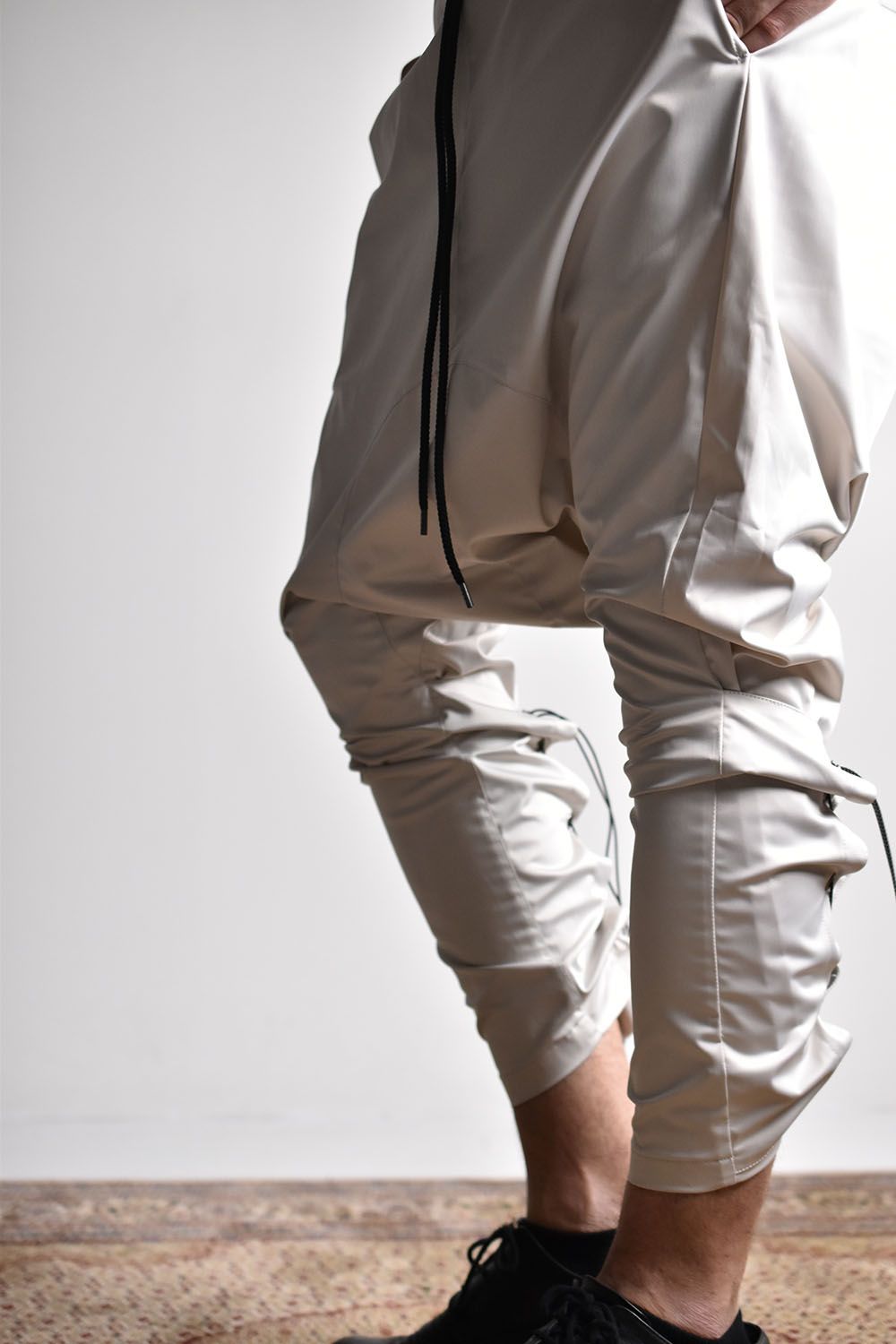 Back Lace Narrow Sarouel Pants"Grey"/バックレースナローサルエルパンツ"グレー"