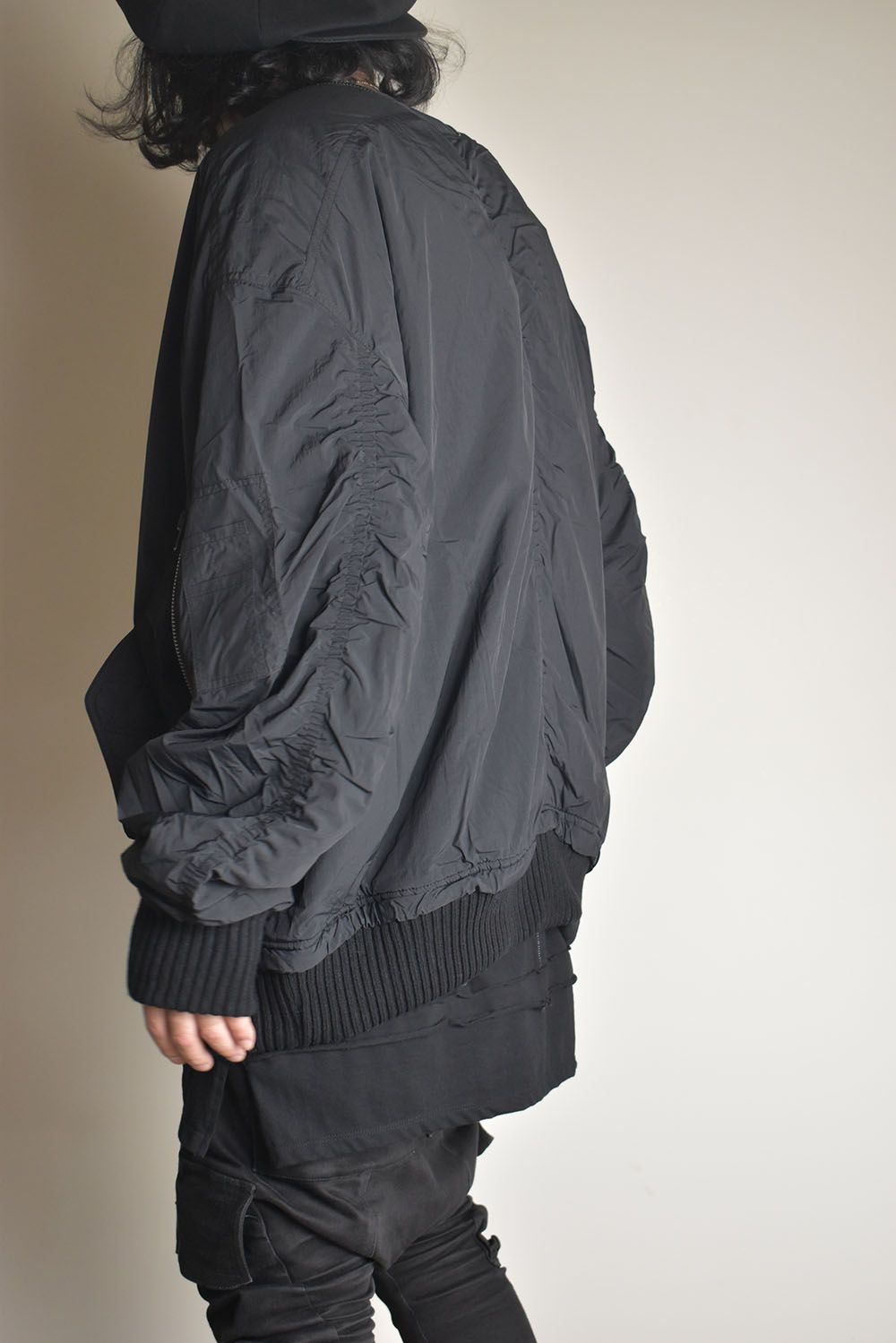 Over Sized Bomber Jacket"Black" / オーバーサイズボンバージャケット"ブラック"