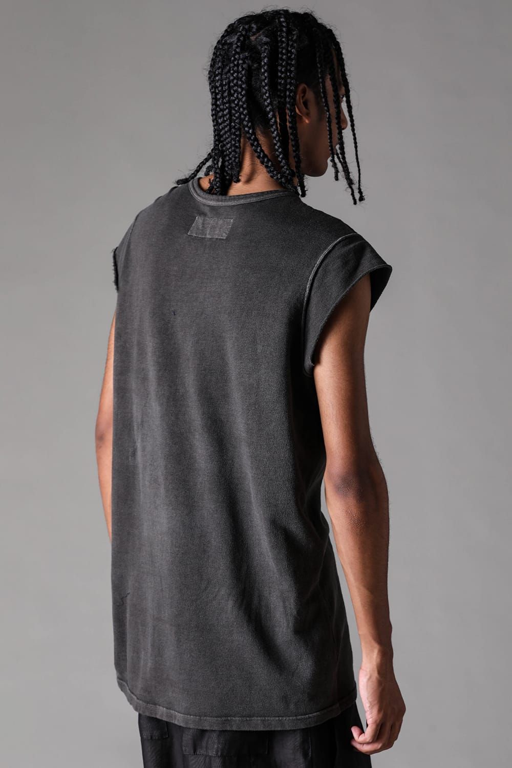 《2027SS先行予約》Sumi Dyed Lightweight French Terry Tank Top "D.Grey" / 墨染ミニ裏毛タンクトップ"ダークグレー"