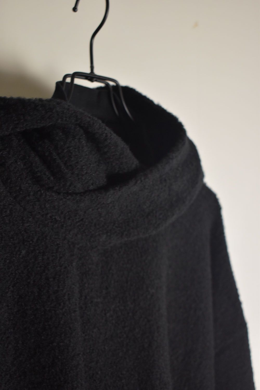Loop Knit Oversized Layered Hooded Pullover"Black" / ループニットオーバーサイズレイヤードフーデッドプルオーバー"ブラック"