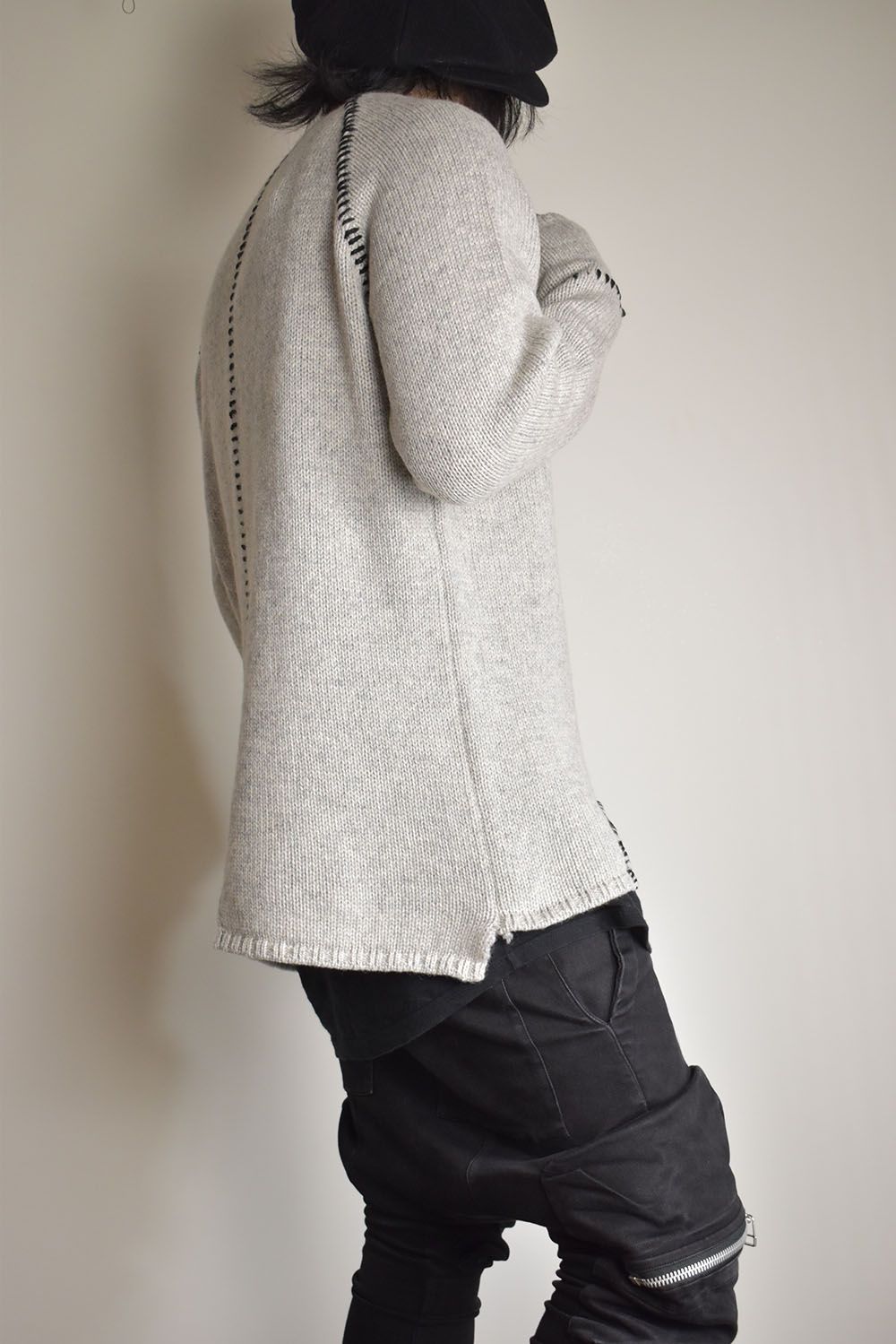 Over Lock Knit Pullover"Oyster Grey" / オーバーロックニットプルオーバー"オイスターグレー"