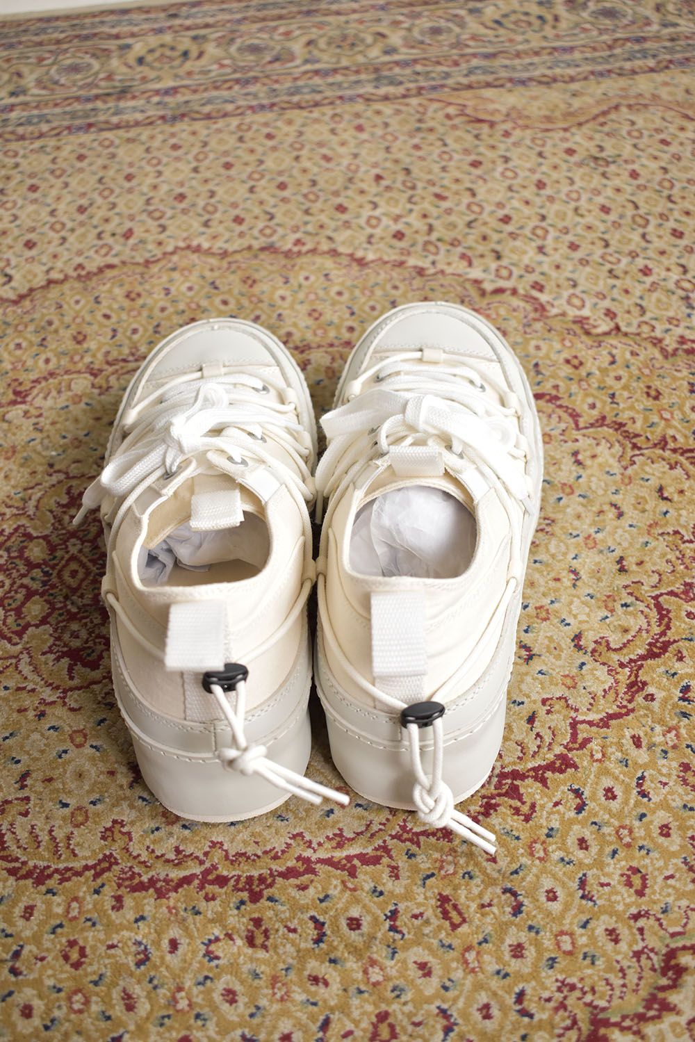 Double Lace Up Shark Sole Sneaker"White" / ダブルレースアップ シャークソールスニーカー"ホワイト"