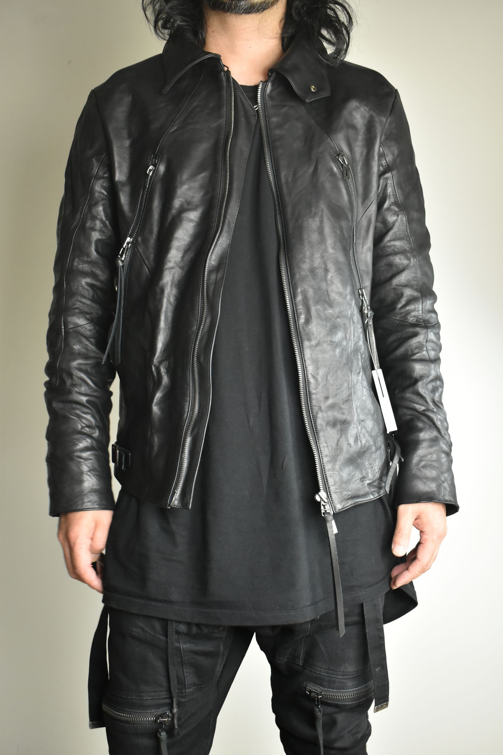 Horse Leather Collar Detachable Jacket"Black" / ホースレザーカラーデタッチャブルジャケット"ブラック"