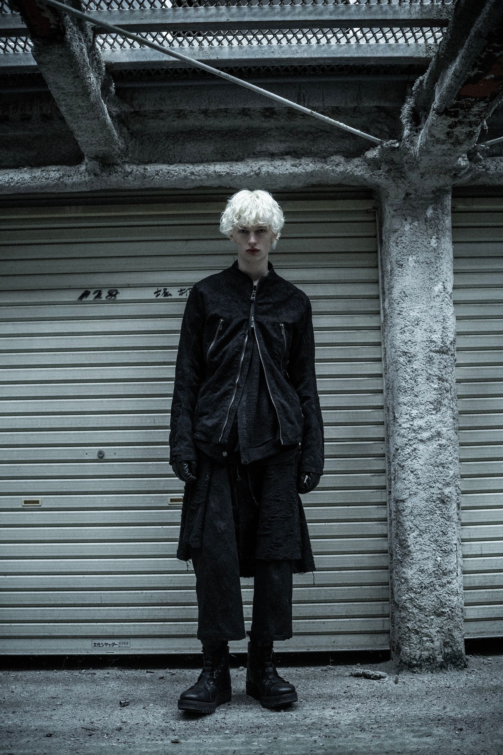 Damage Jacquard Single Rider Jacket"Black" / ダメージジャガードシングルライダースジャケット"ブラック"