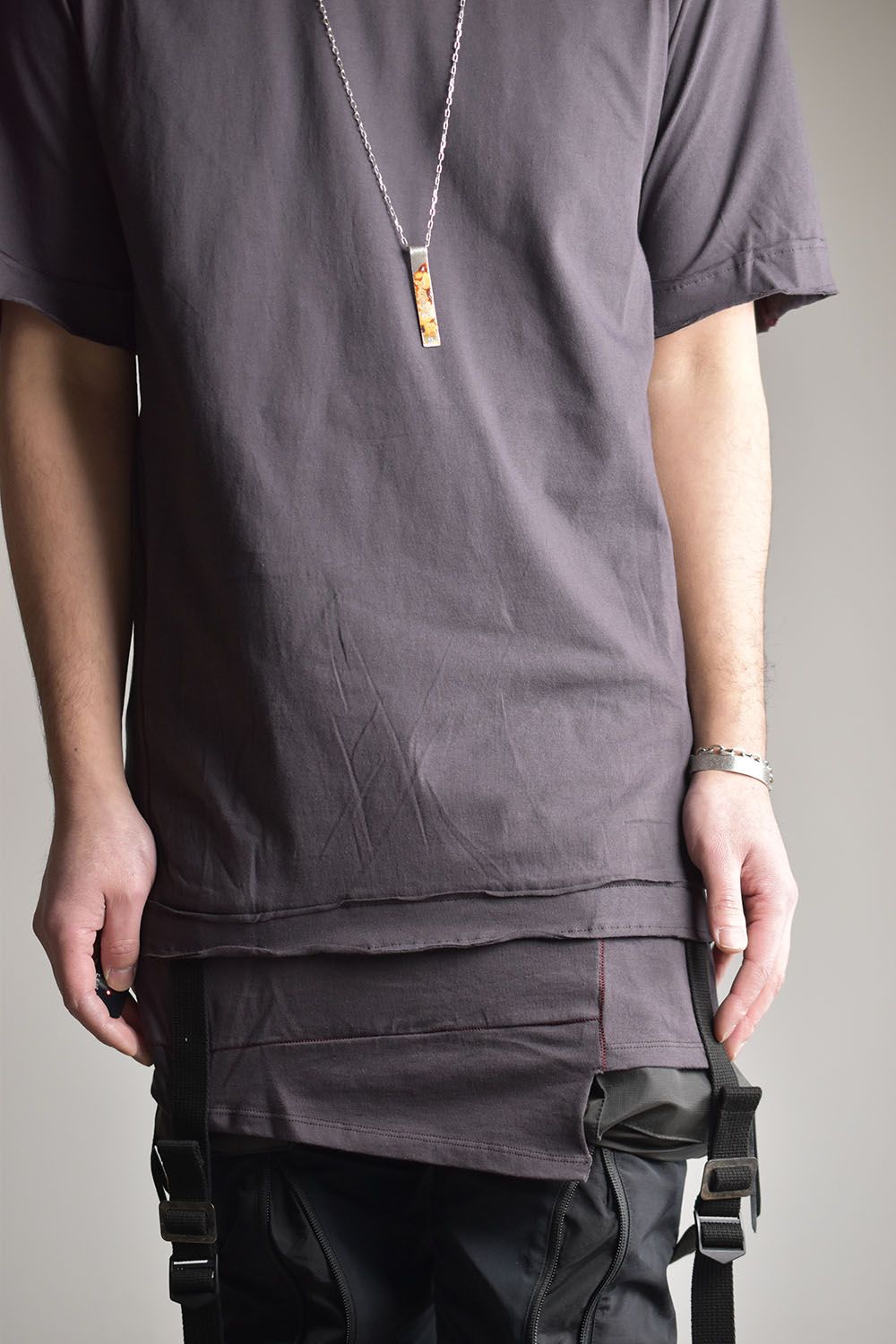 Soft Cotton Jersey Suspender Tee"Charcoal"30/-ソフトコットンジャージーサスペンダーTシャツ"チャコール"
