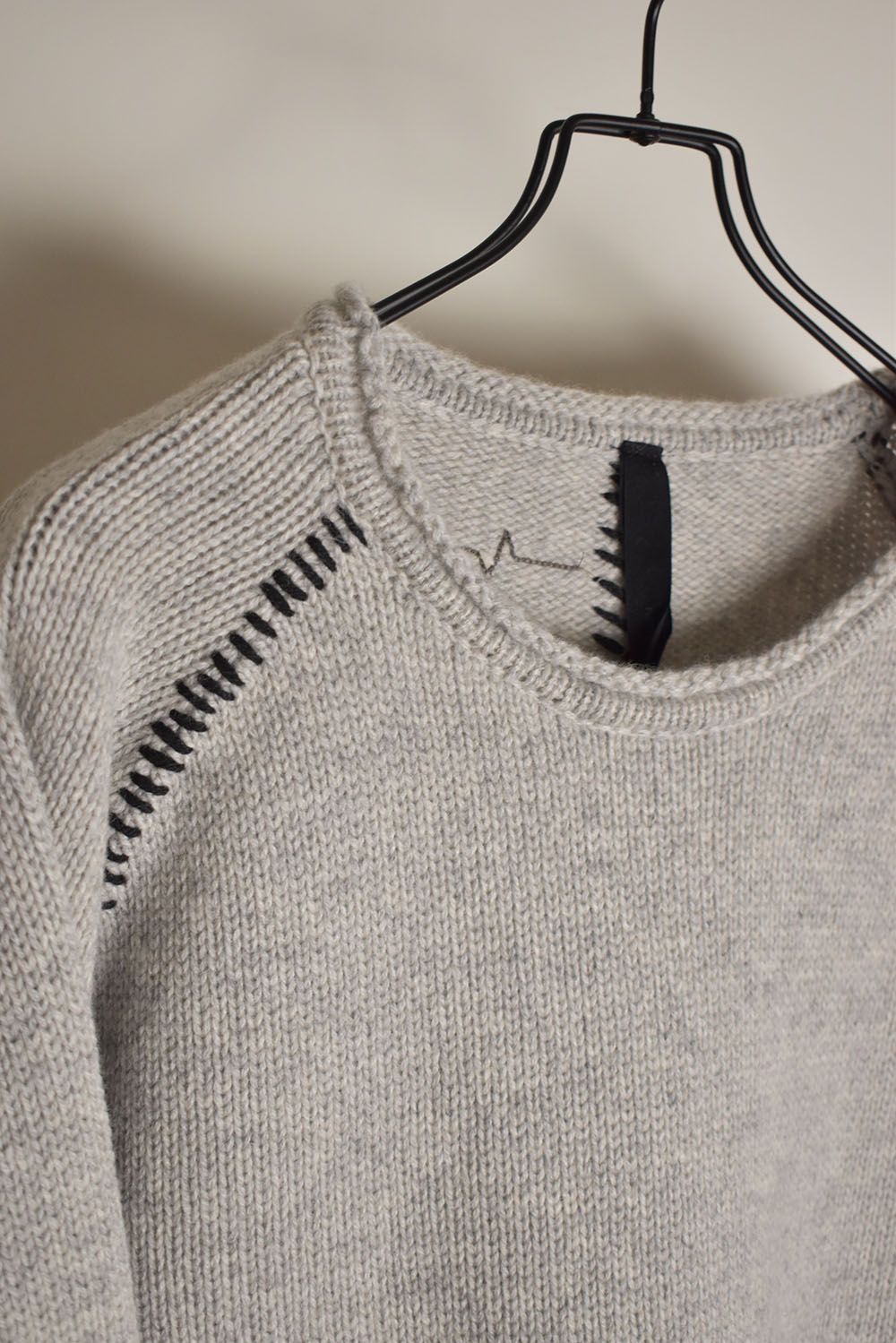 Over Lock Knit Pullover"Oyster Grey" / オーバーロックニットプルオーバー"オイスターグレー"