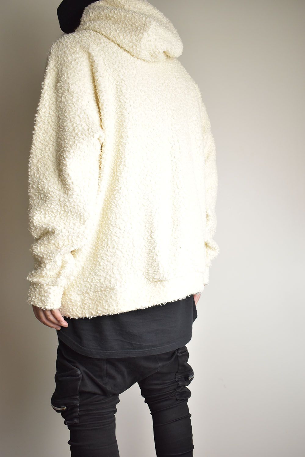 Wool Cotton Boa Hoodie Pullover"White" /  ウールコットンボアフーディプルオーバー"ホワイト"