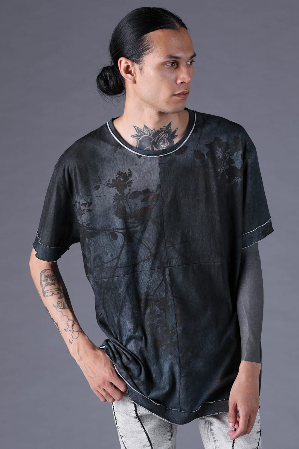 《2027SS先行予約分》Inkjet-Printed 30/- Cotton S/ST-Shirt"Charcoal" / インクジェットプリント30/-天竺ショートスリーブTee"チャコール"
