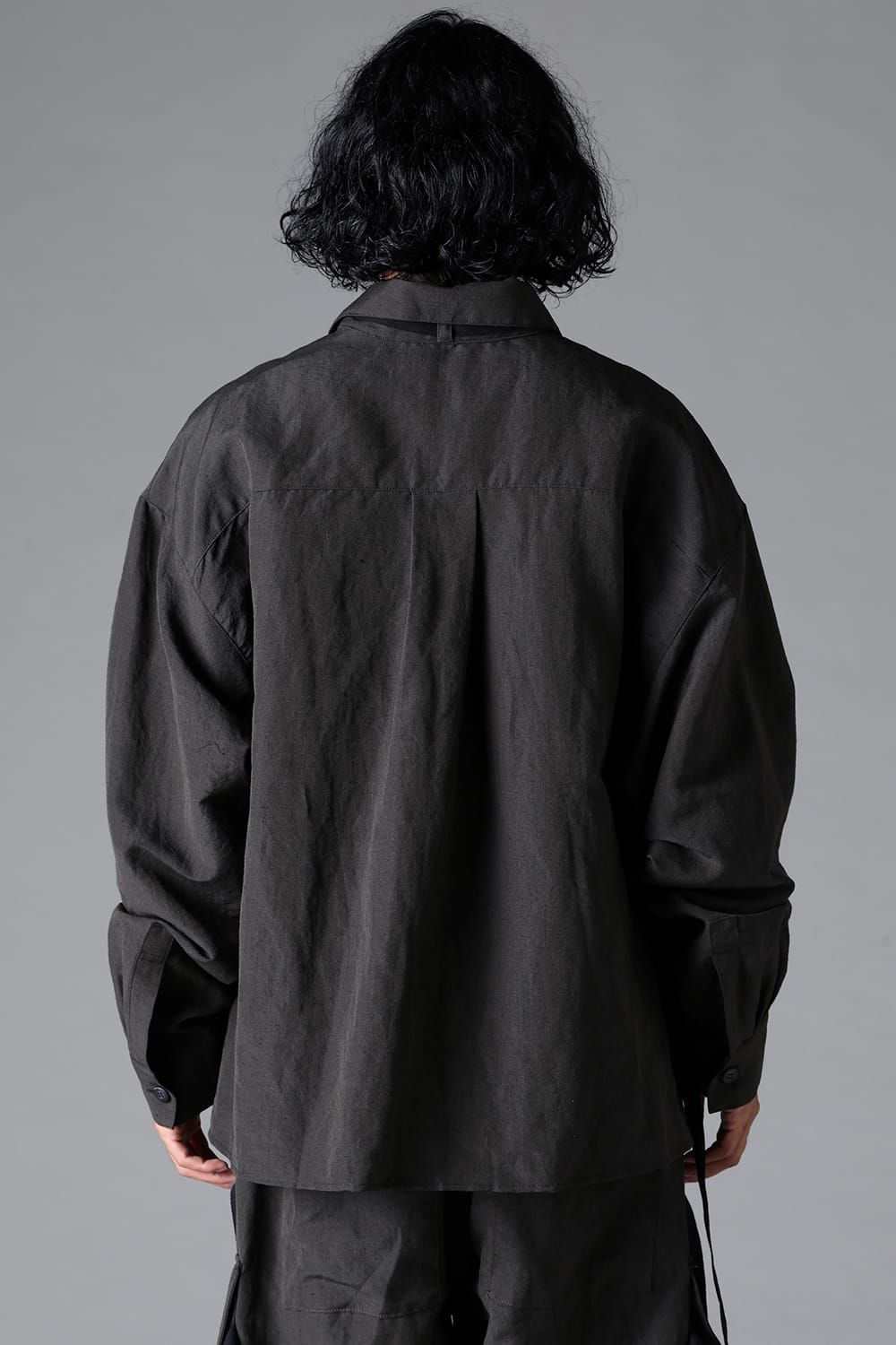 《2026SS先行予約》Wide Short Shirts"Black / Stone /Khaki /D.Grey / ST×GY" / ワイドショートシャツ"ブラック/ストーン/カーキ/ダークグレー/ストライプ×ダークグレー"