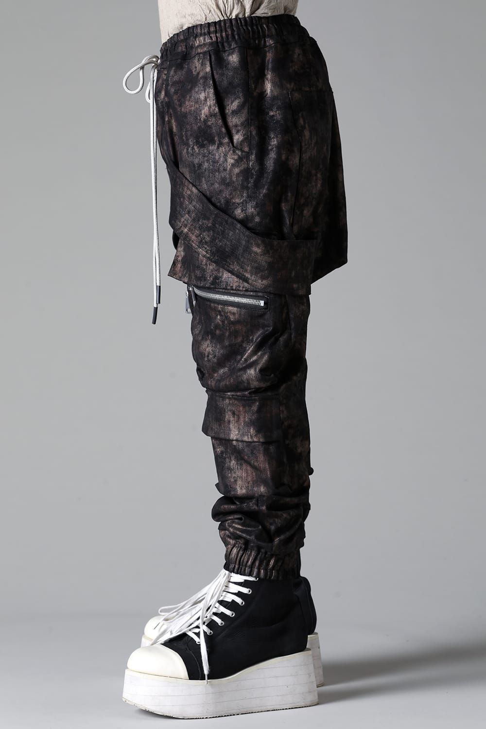 《2025AW先行予約》Metal Steam Camouflage Belt Cargo Jogger"Black × Beige" / メタルスチームカモフラージュ ベルトカーゴジョガー"ブラック×ベージュ"