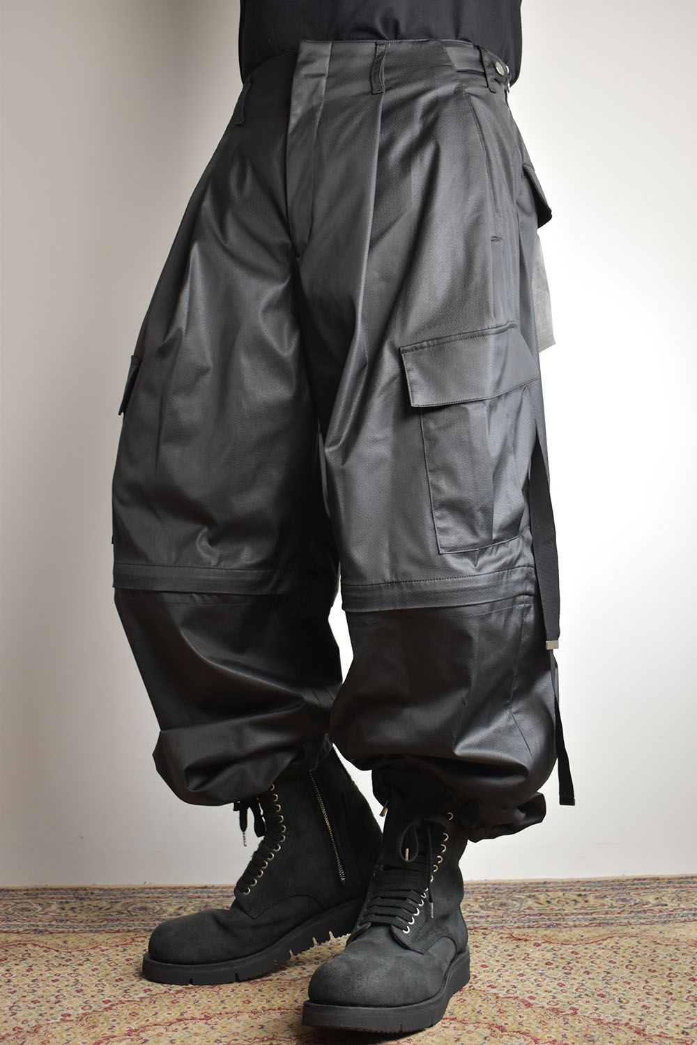 Fake Fake Leather Detachable Cargo Pants"Black"/フェイクフェイクレザーデタッチャブルカーゴパンツ"ブラック"