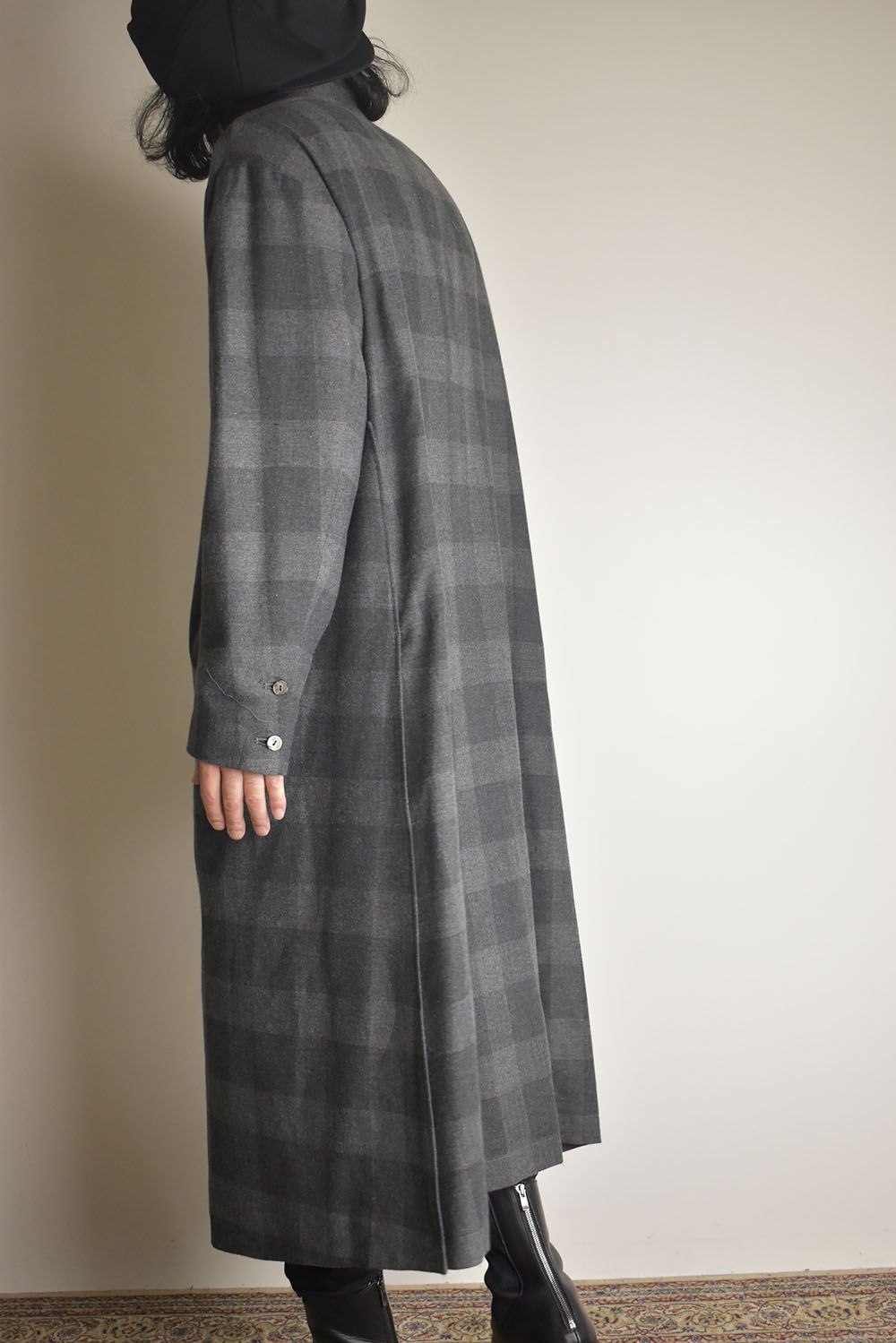 Mao Collar Long Coat"Grey" / マオカラーロングコート"グレー"