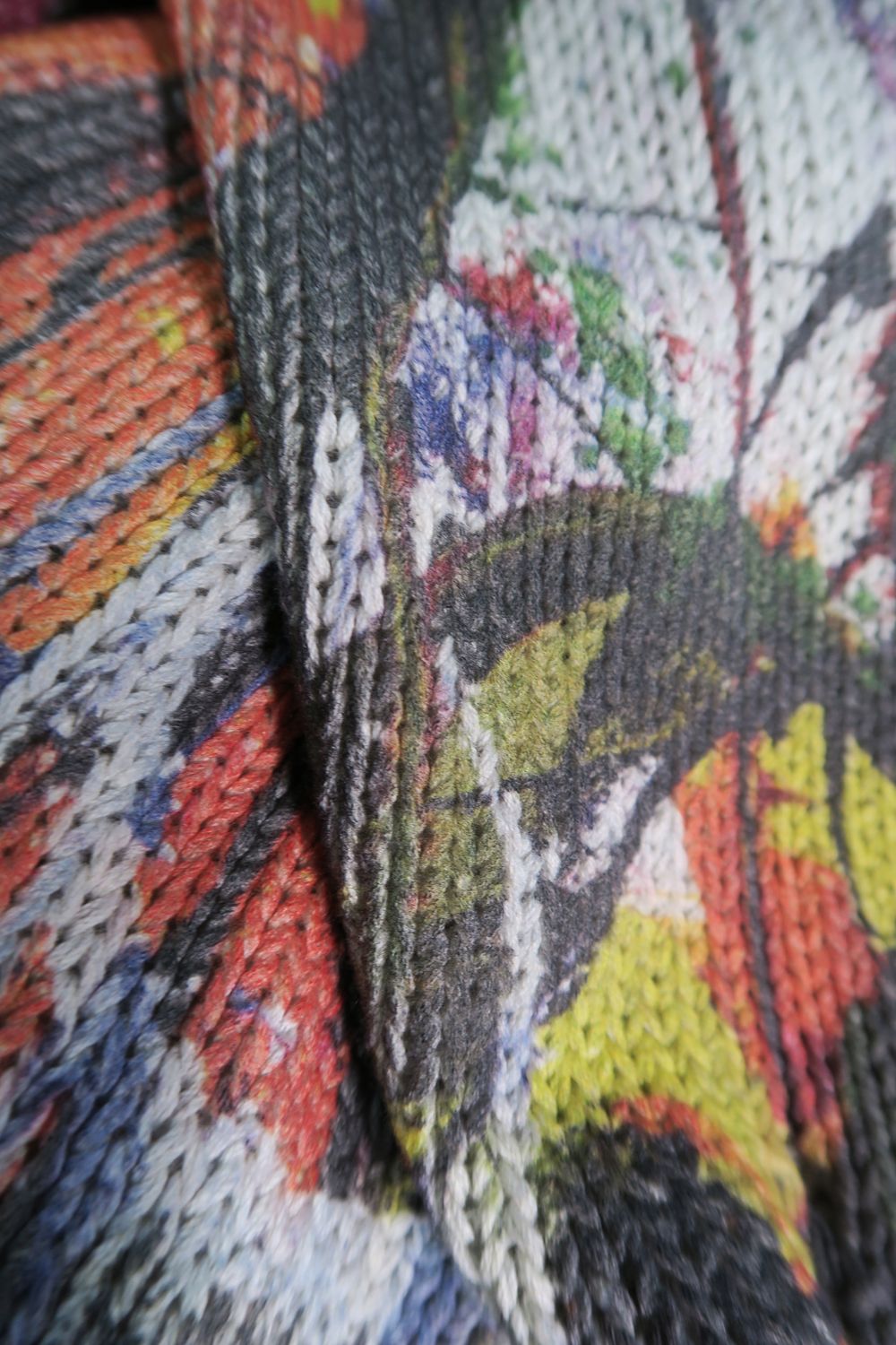 Inkjet Print Cotton 3GG Damaged Knit PulloVer"Color Print" / インクジェットプリント コットン 3GG ダメージニットプルオーバー "カラープリント"