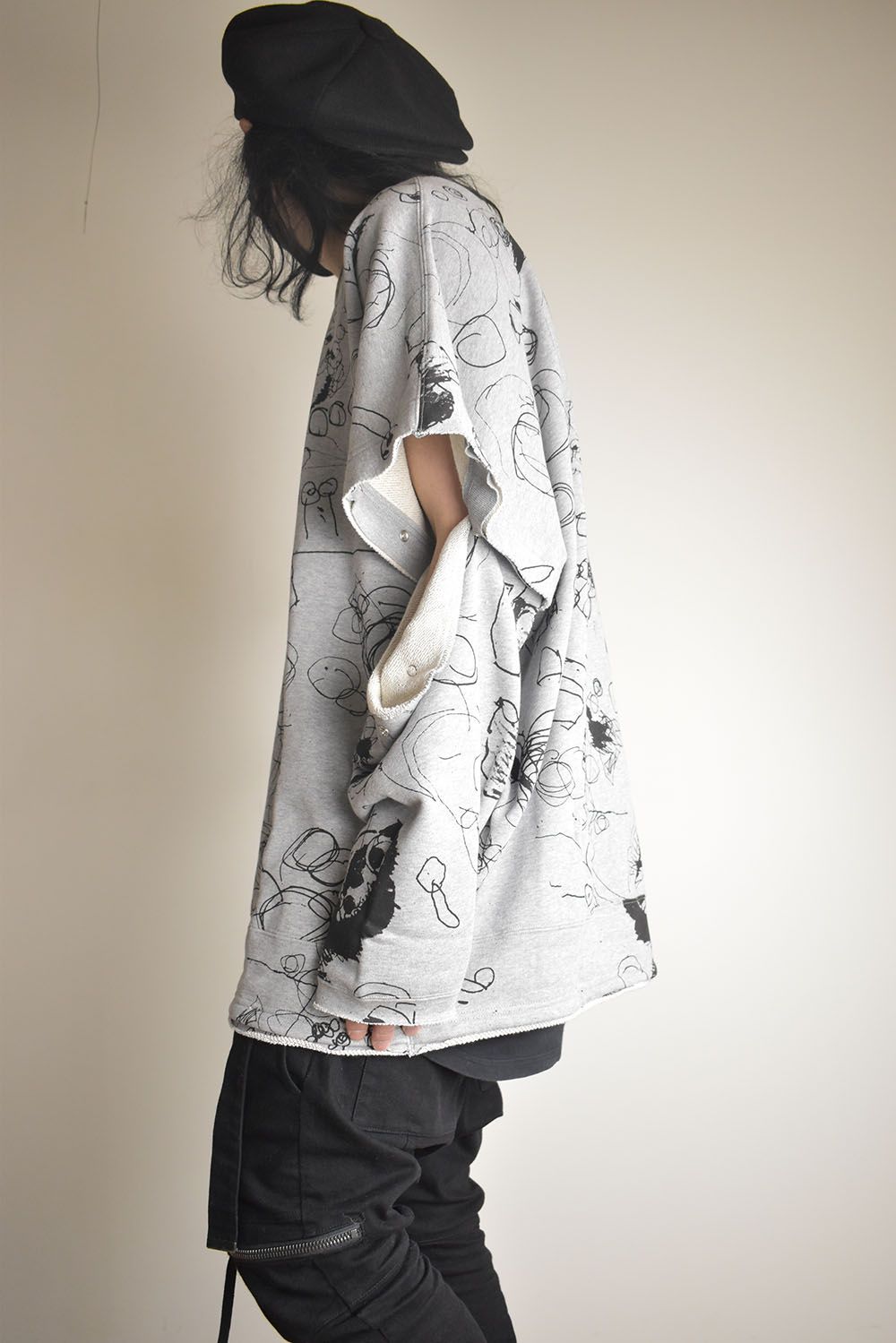 Sweat Oversize Print Pullover"Grey" / スウェットオーバープリントプルオーバー"グレー"