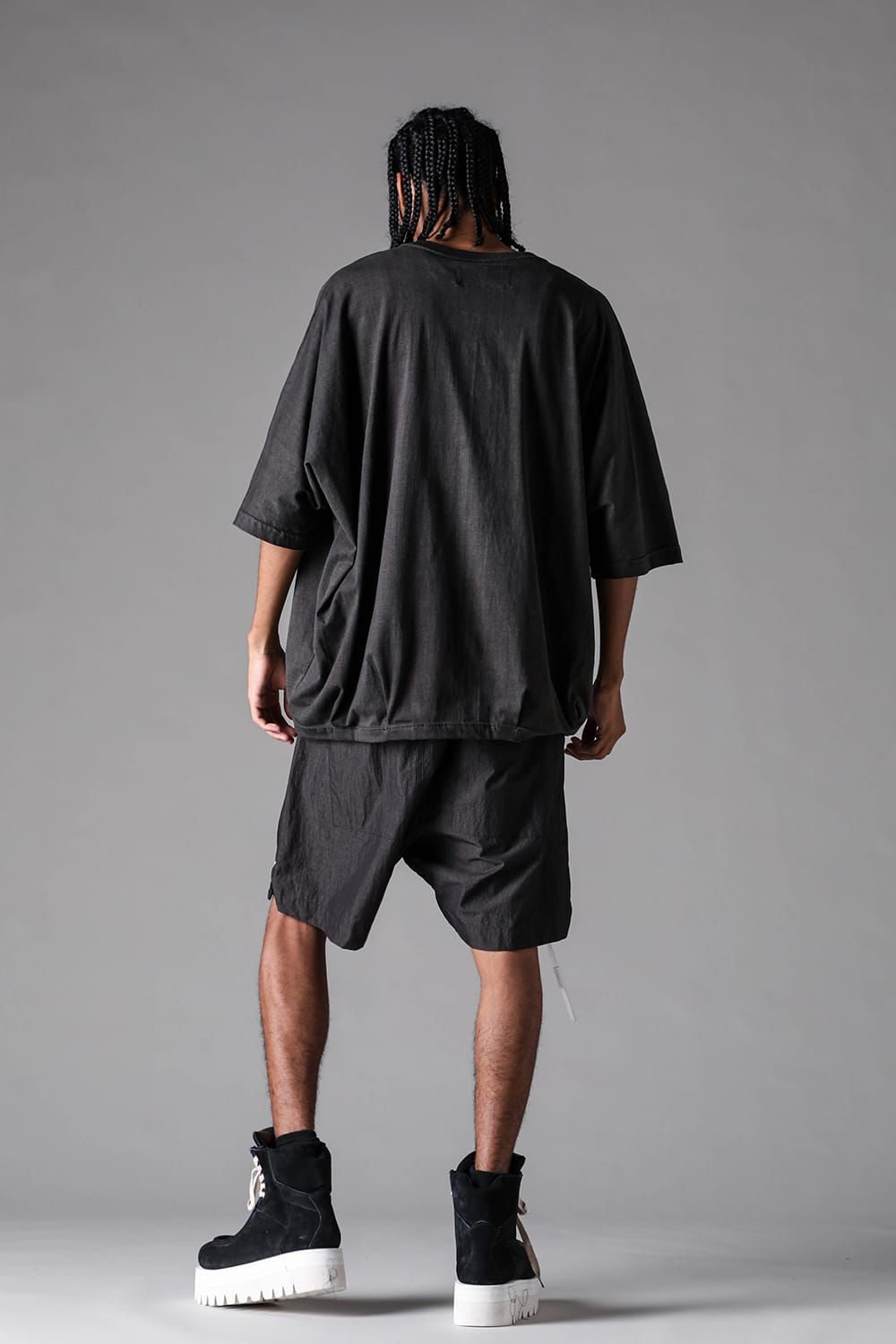 《2027SS先行予約》Cotton Nylon Side Slit Shorts"Black" / コットンナイロンサイドスリットショーツ"ブラック"