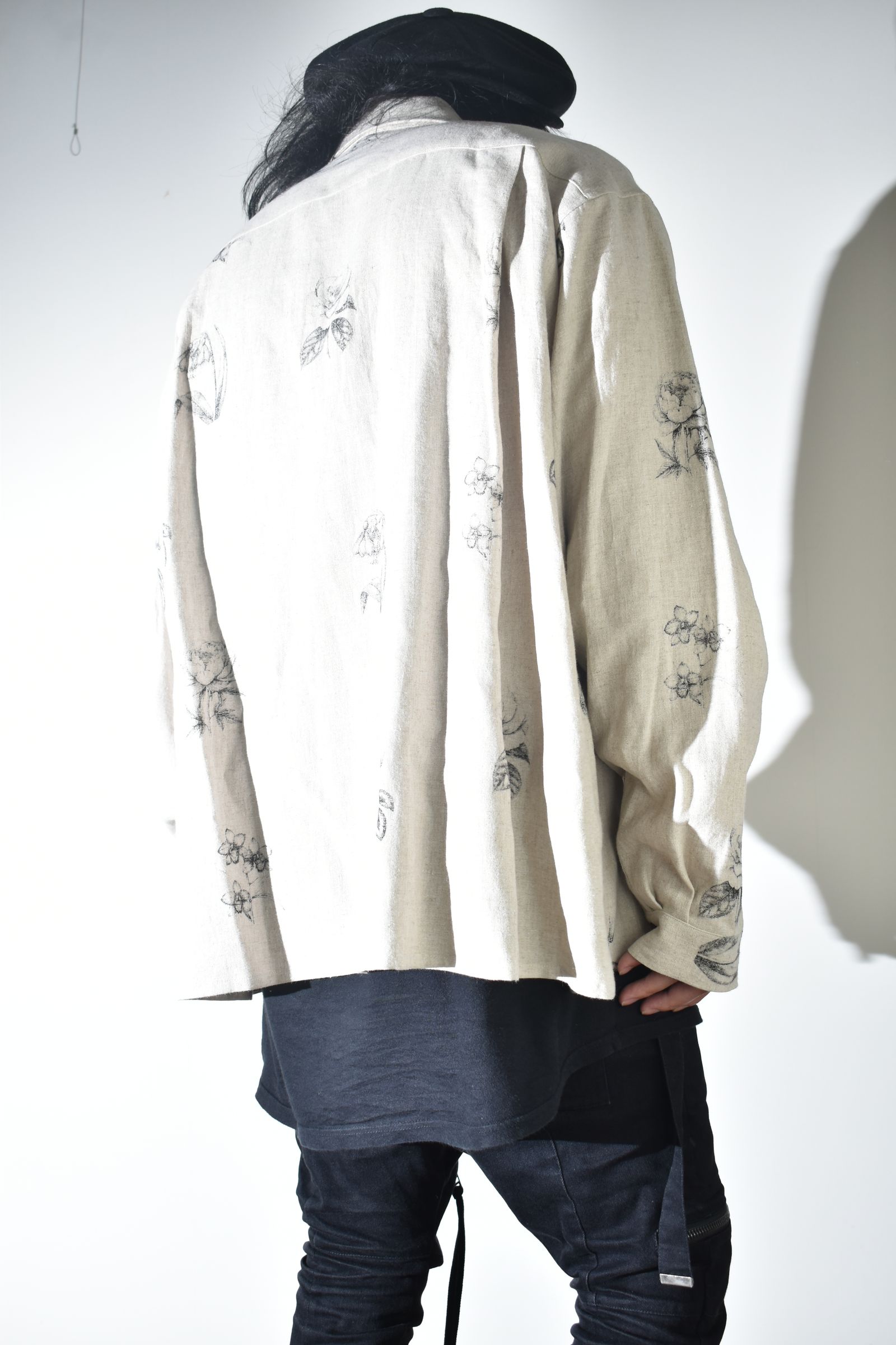 Botanical Print Oversized Shirt "Ecru" / ボタニカルプリントオーバーサイズシャツ"エクリュ"