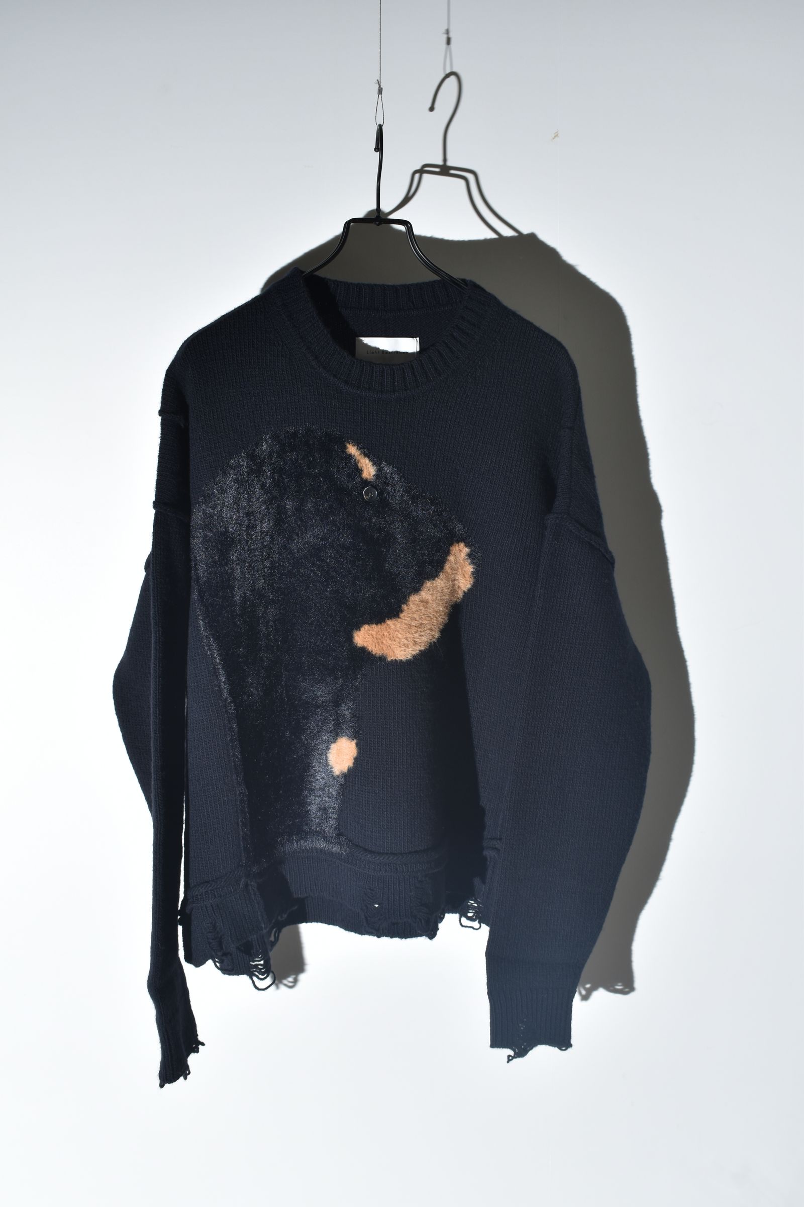 Dog Motif Intarsia Sweater "Black" / ドッグモチーフインターシャセーター"ブラック"
