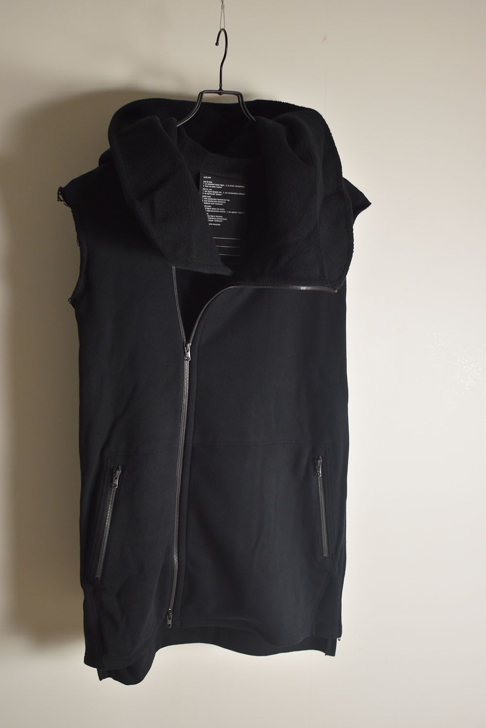 Over Sized Sleeve Less Hoodei"Black" /オーバーサイズスリーブレスフーディ"ブラック"
