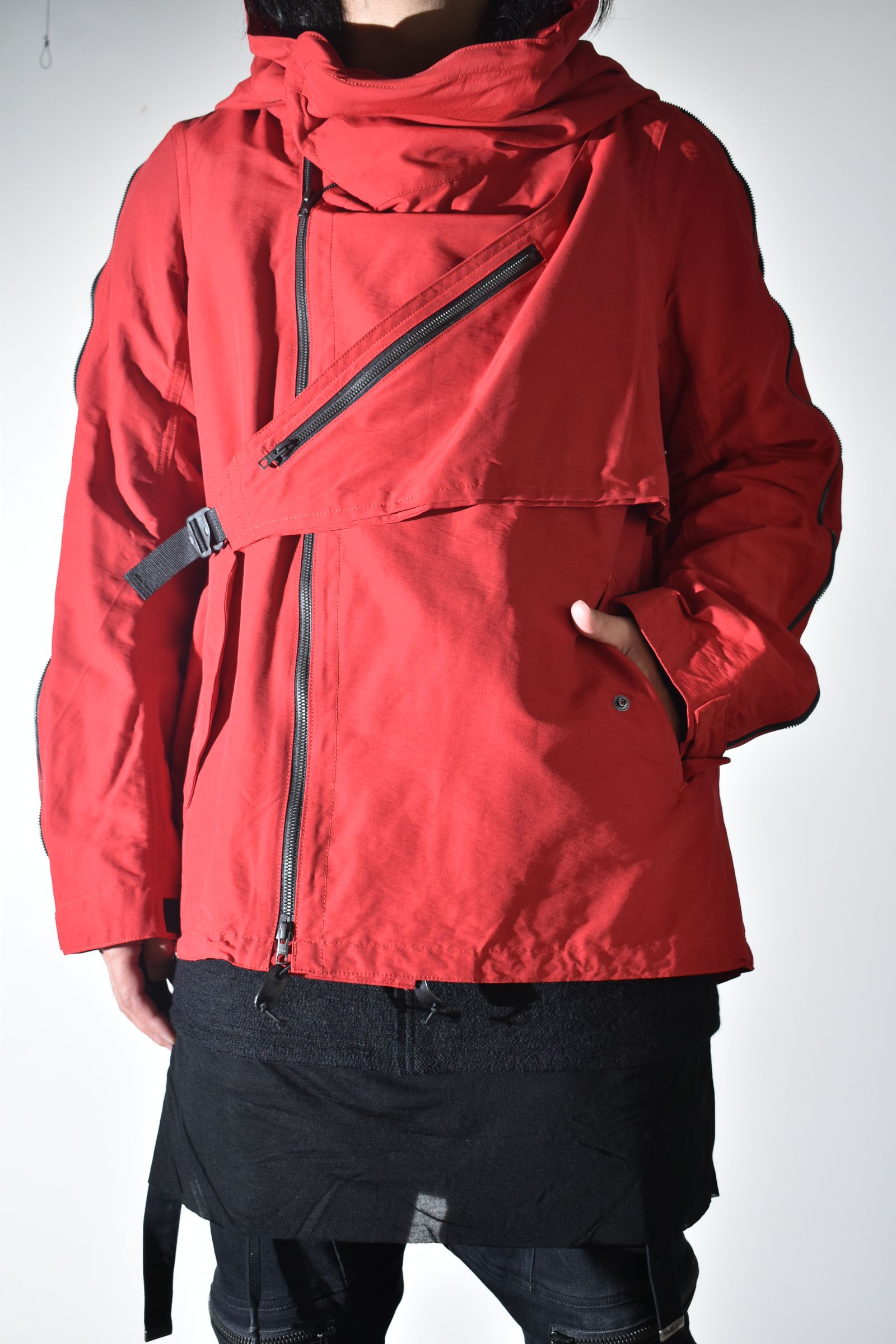 Multi Zip Short Mods Coat"Red" / マルチジップショートモッズコート"レッド"