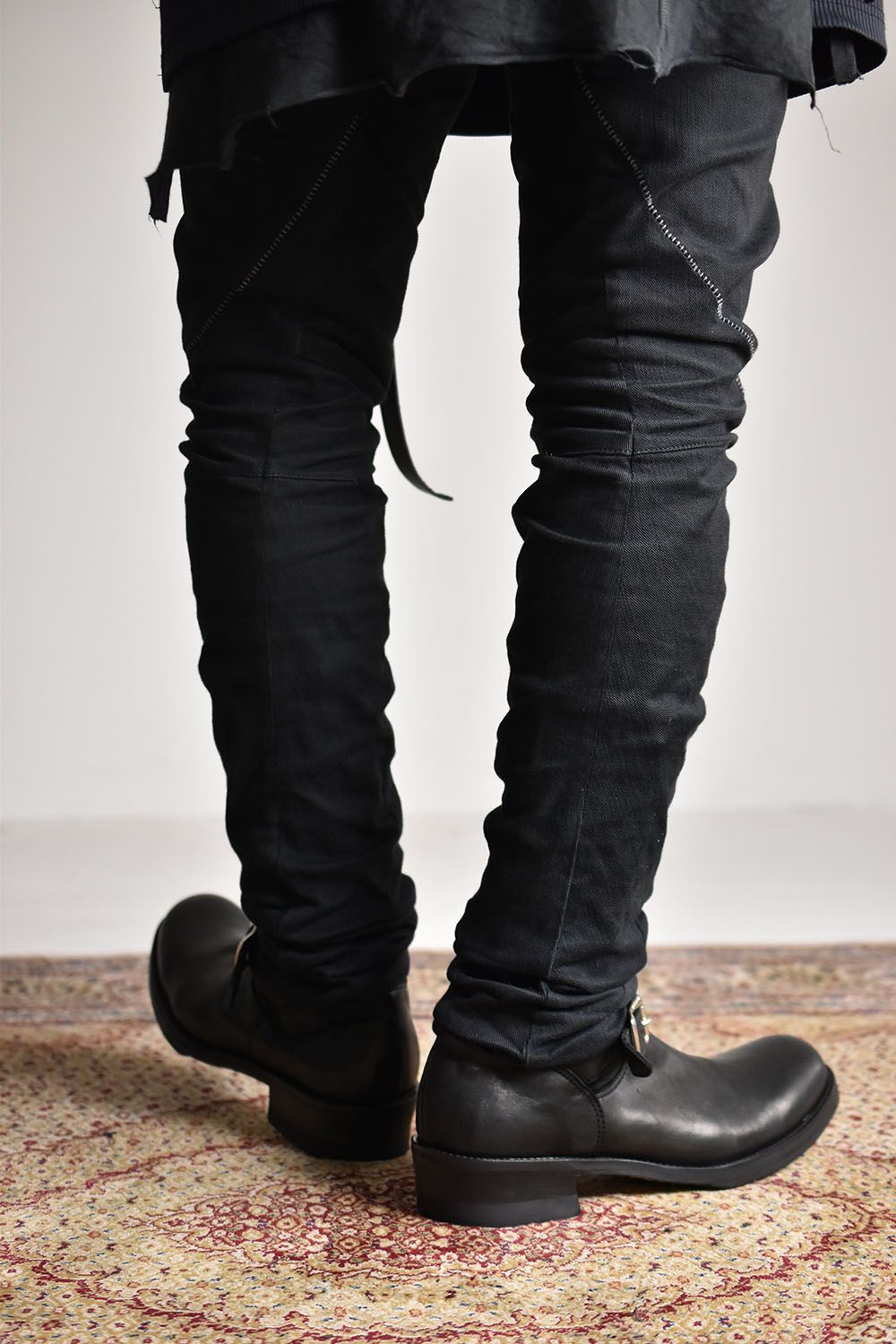 Japan Shoulder Garment Dye Engineer Boots"Black"/ジャパンショルダー製品染サイドジップエンジニアブーツ"ブラック"