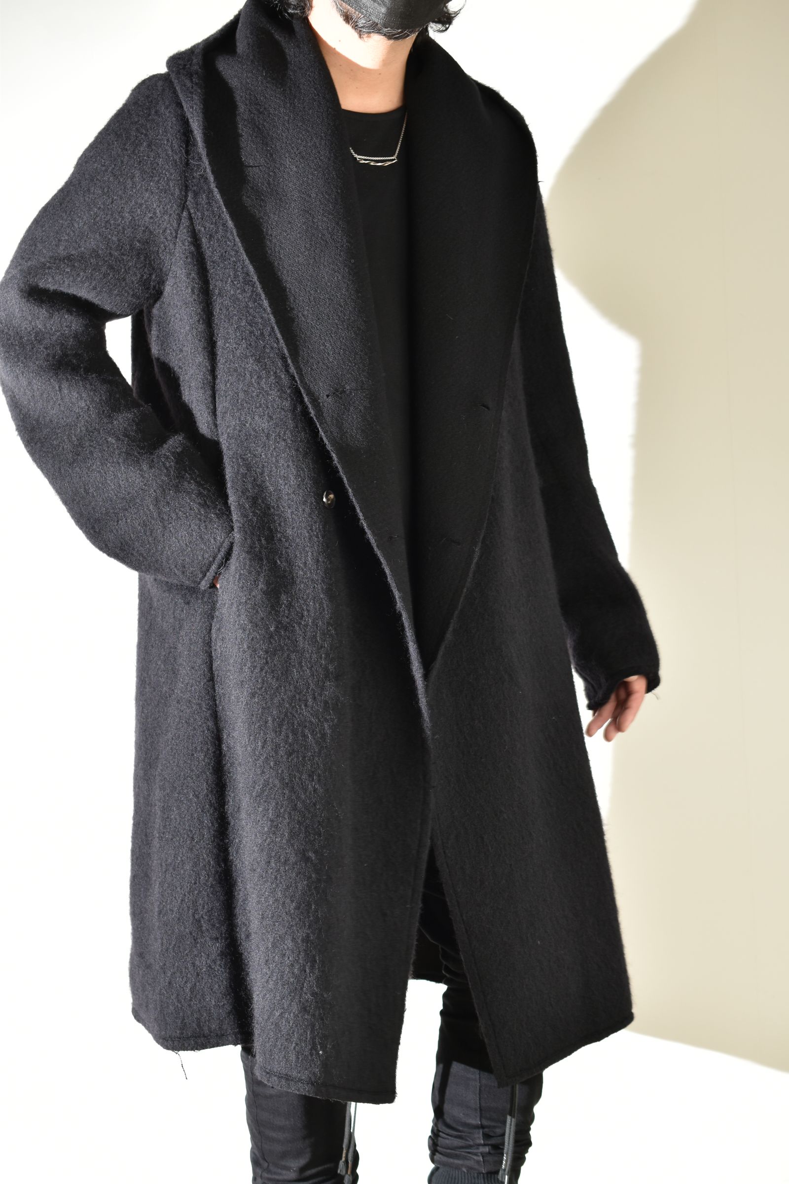 Shawl Collar Hoodie Coat "Black" / ショールカラーフーディコート"ブラック"