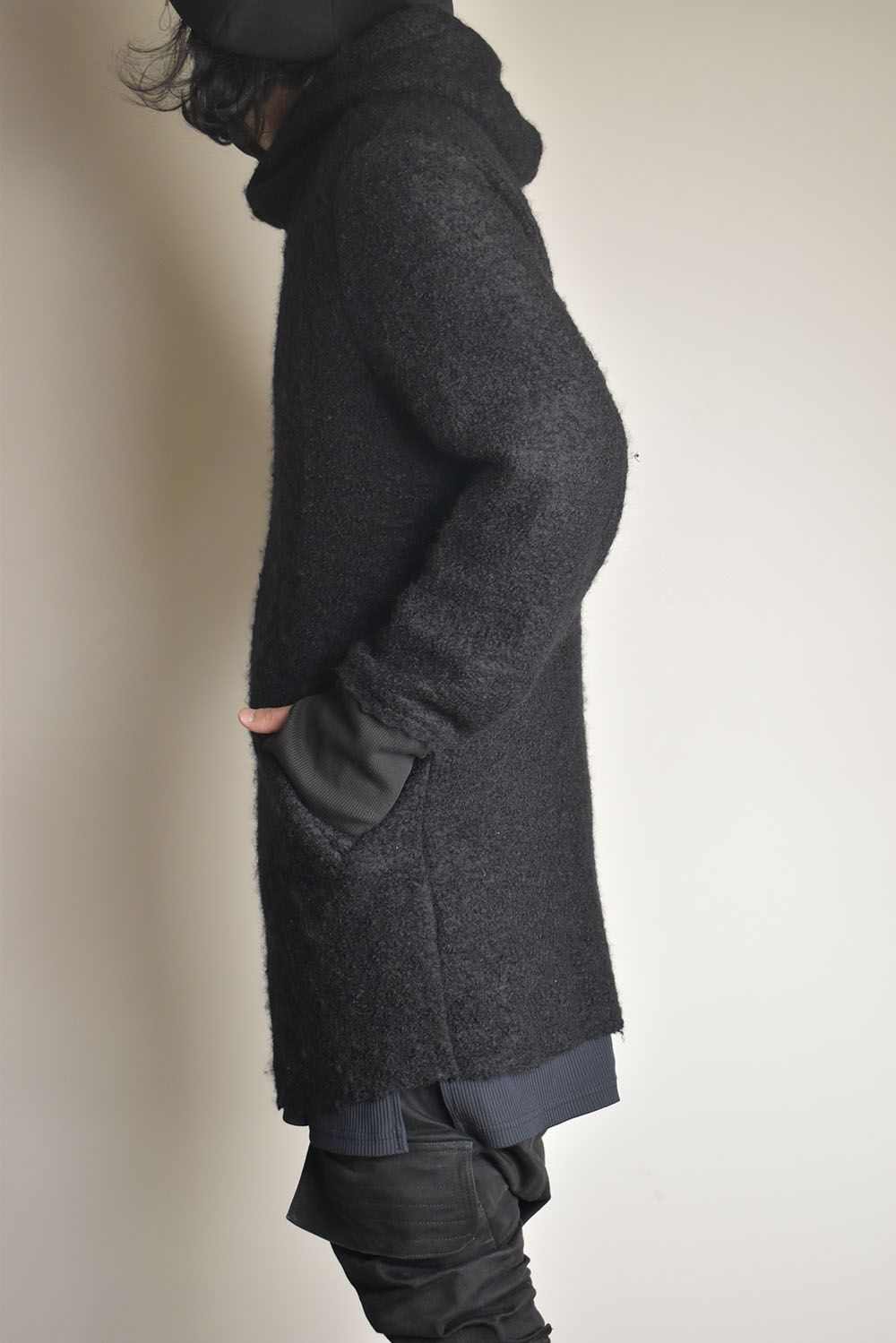 Mohair Knit Zip Hoodie "Black" / モヘアニットジップフーディ"ブラック"