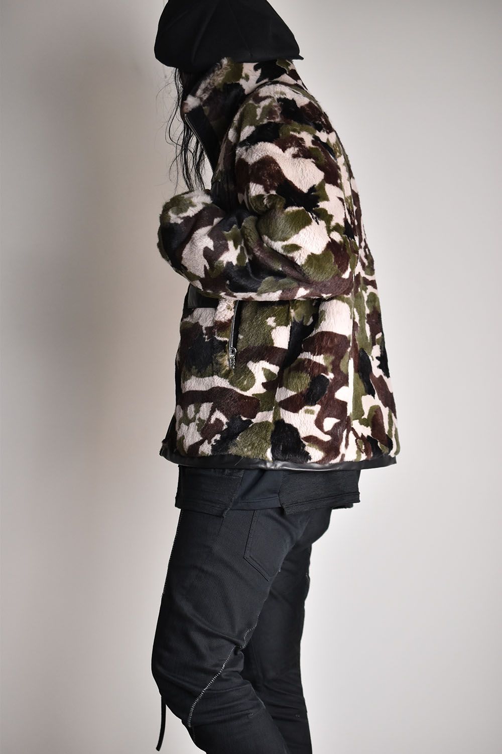 Rabbit Fur Nylon Reversible Blouson"Camo"/ラビットファーナイロンリバーシブルブルゾン"カモ"