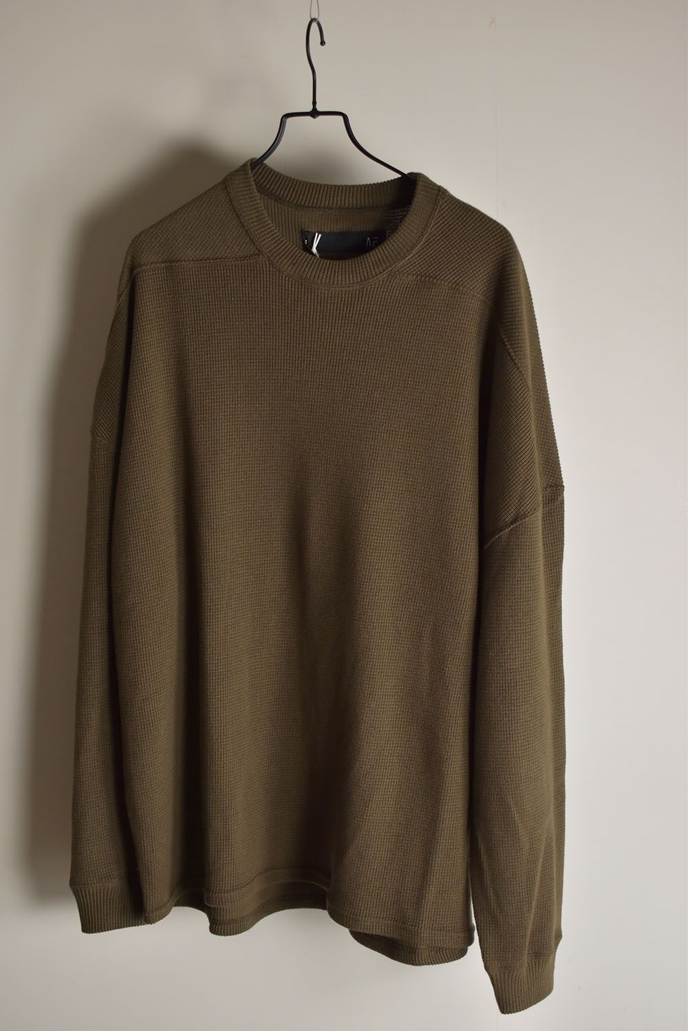 Rib Knit Over Size Top"Olive"/リブニットオーバーサイズトップ"オリーブ"