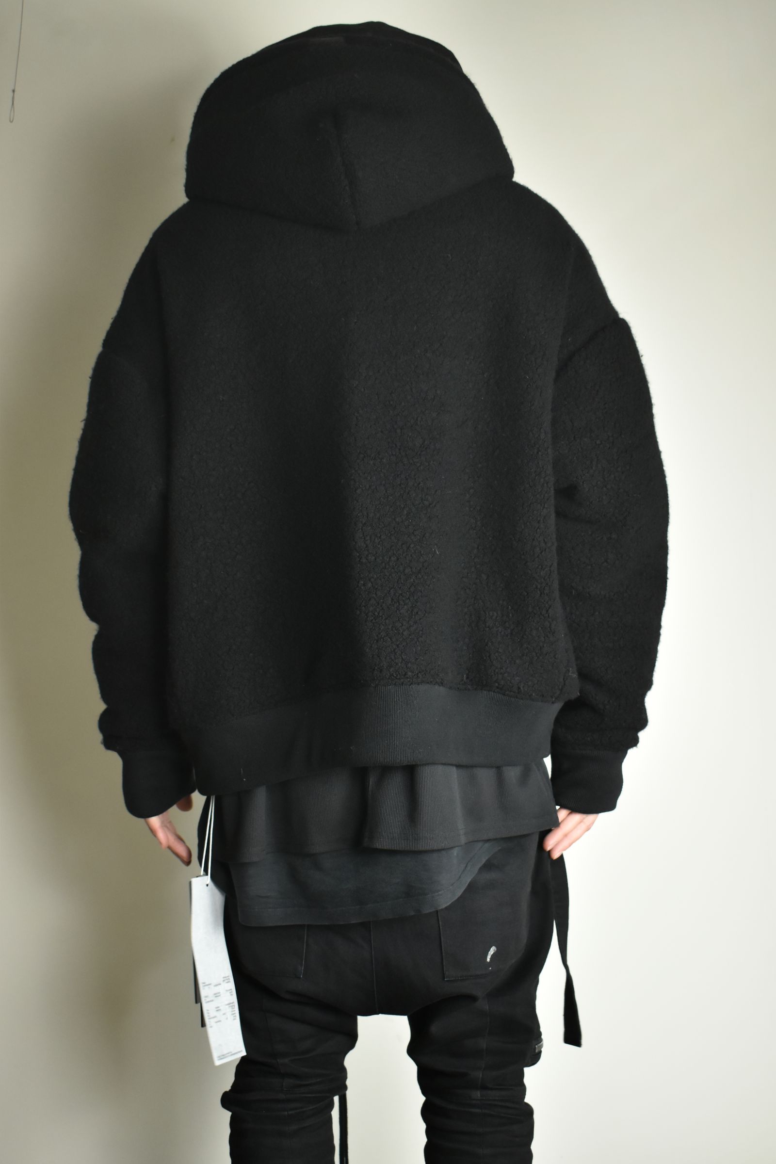 《2026AW先行予約》Sheep Pile Knit Padded Hoodie"Black / Khaki" / シープパイルニットパデッドフーディ"ブラック / カーキ"