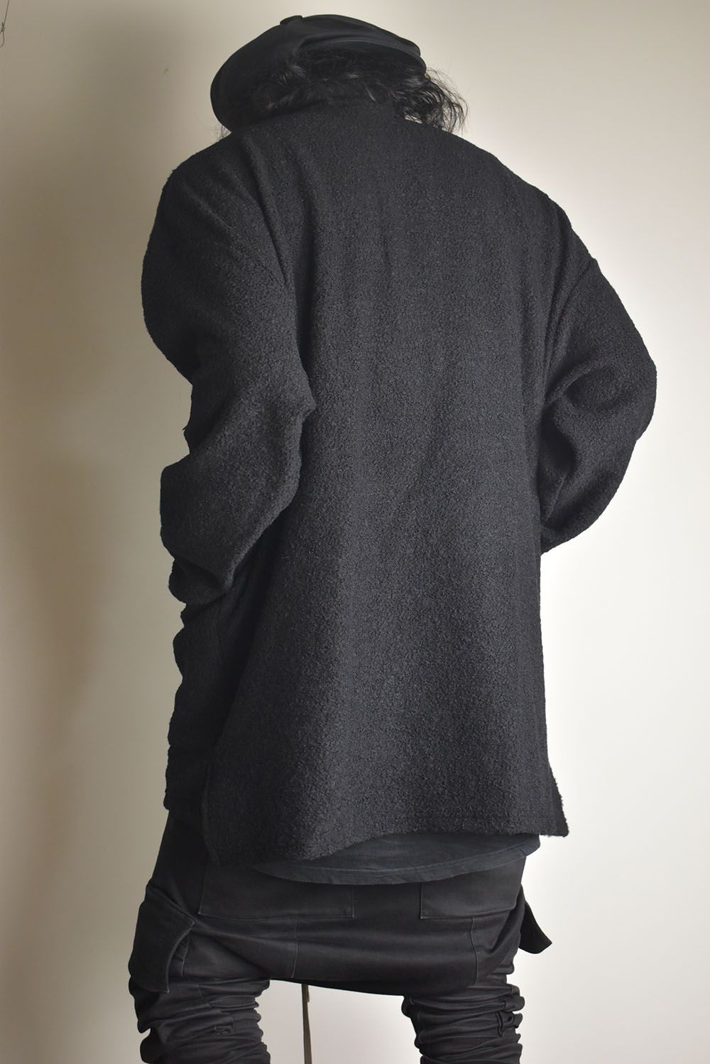 Loop Knit High Neck Long Sleeve T-Shirt "Black" / ループニットハイネックロングスリーブTシャツ"ブラック"