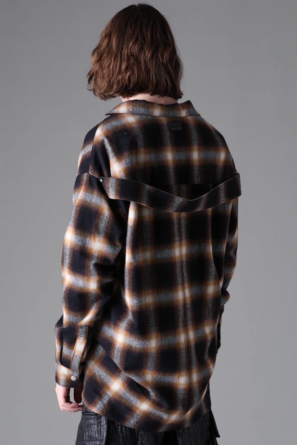 《2026AW先行予約》Plaid V Neck Shirts Pullover"Soft Greige / Black Camel / Warm Brown" / プレイドVネックシャツプルオーバー"ソフトグレージュ/ブラックキャメル/ウォームブラウン"
