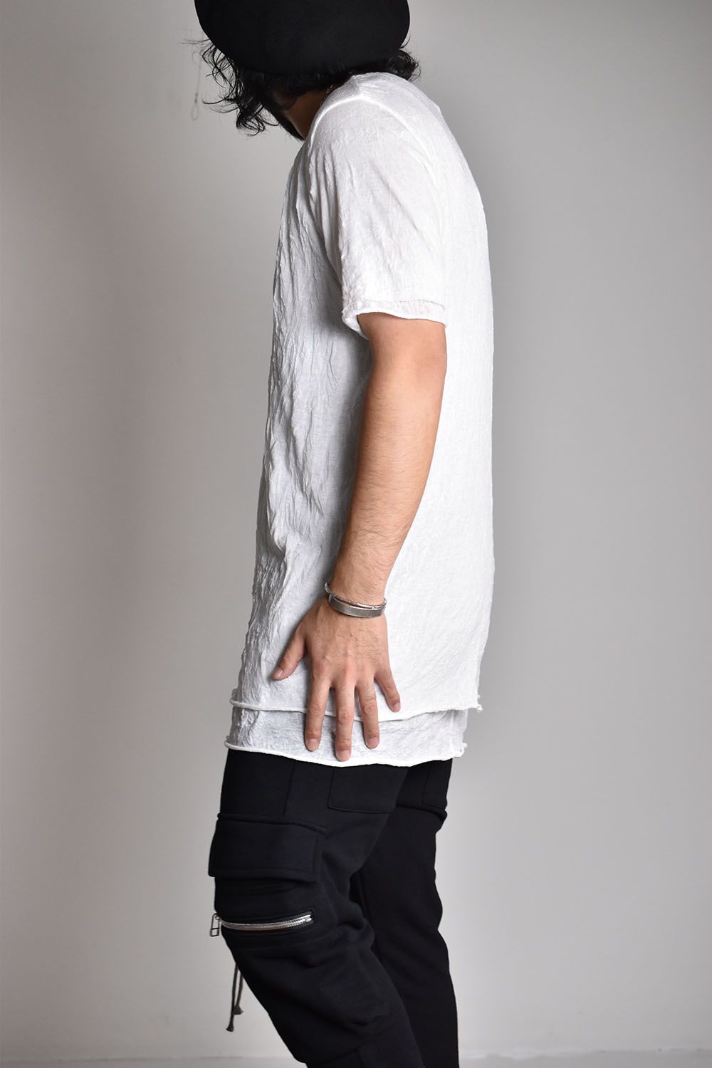 《2026SS先行予約》Gauze Washer Layerd V-Neck Tee"BK×WH/IV×GYBG×GY/BK×BK/WH×WH"/ガーゼワッシャーレイヤードVネックTee"