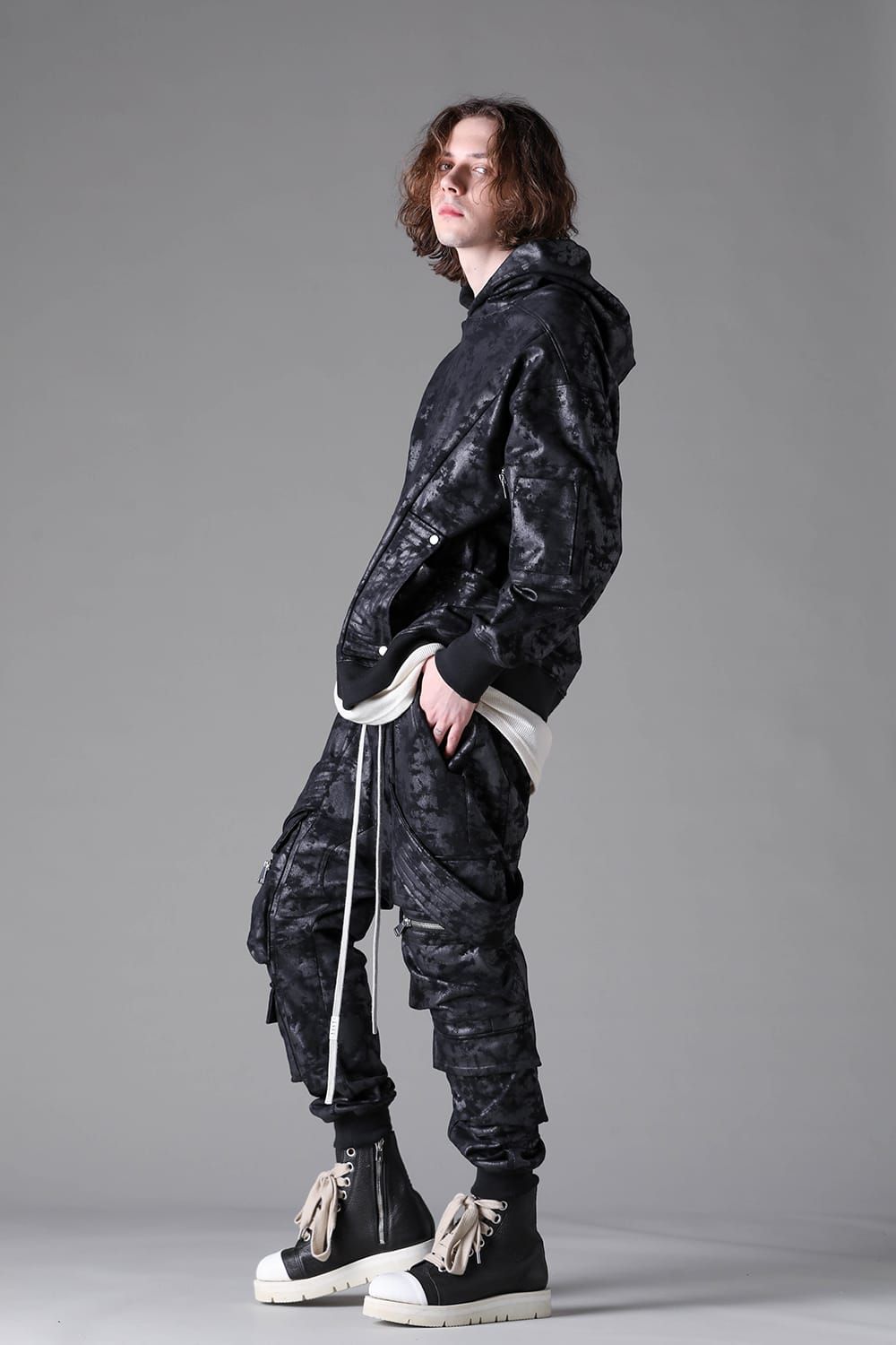 《2026AW先行予約》Sweat Belt Cargo Sarrouel Easy"Black" / スウェットベルトカーゴサルエルイージー"ブラック"