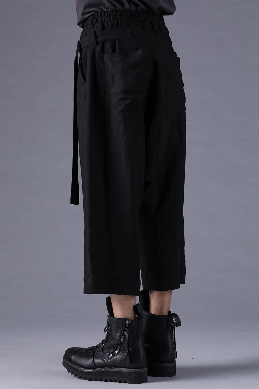 《2027SS先行予約分》Bamboo Linen Wide-Leg Cropped Pants"Black" / バンブーリネンワイドクロップドパンツ"ブラック"