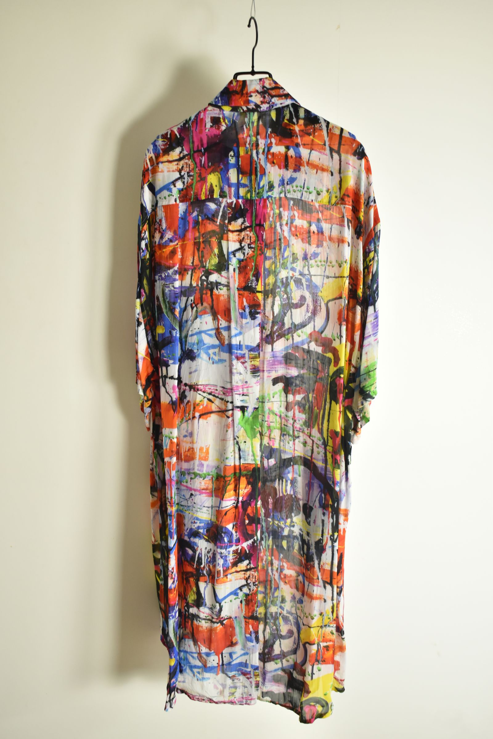 Rayon Chiffon Inkjet Print Short-Sleeved Big Shirt&Dress"Color Print" / レーヨンシフォンインクジェットプリント半袖ビッグシャツ / ワンピース"カラープリント"